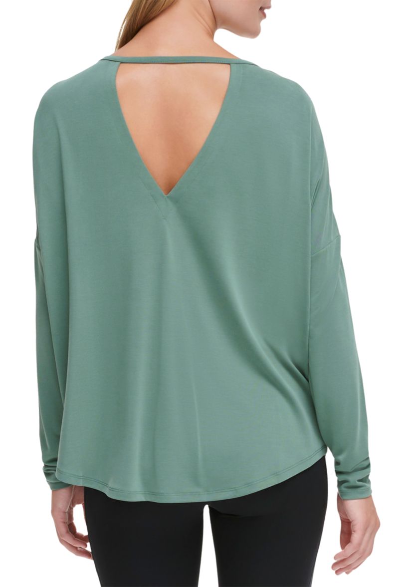 Oversized Long Sleeve Top with Open Back