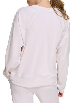 Women's Kansas City Royals DKNY Sport Royal Lily V-Neck Pullover Sweatshirt