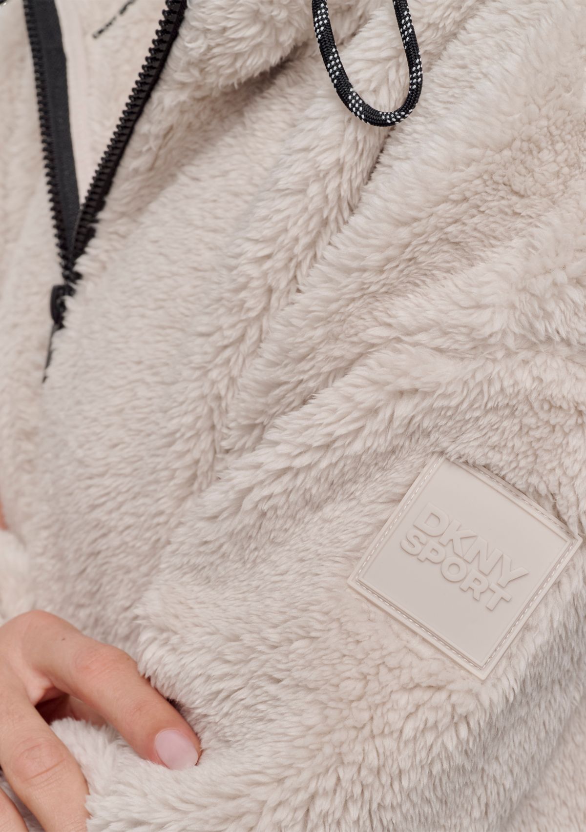 Womens Sherpa Full Zip Hooded Jacket with Pockets