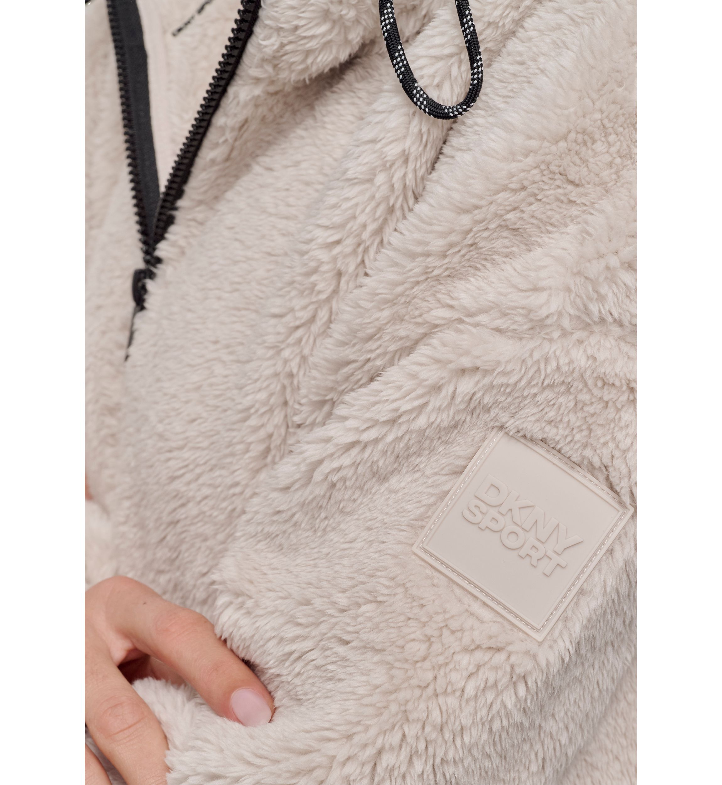 Womens Sherpa Full Zip Hooded Jacket with Pockets
