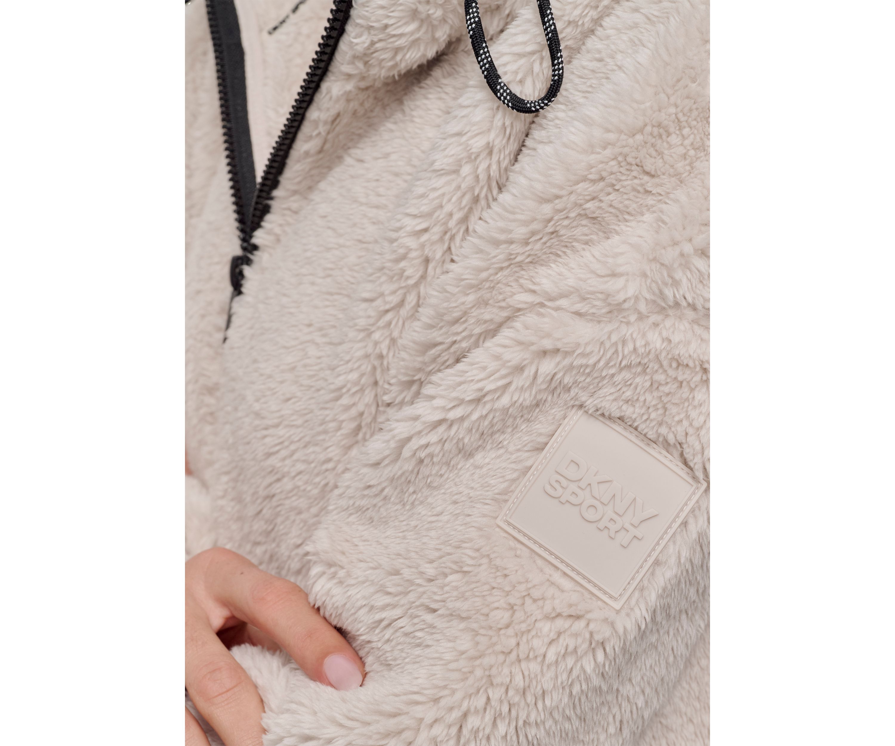 Womens Sherpa Full Zip Hooded Jacket with Pockets
