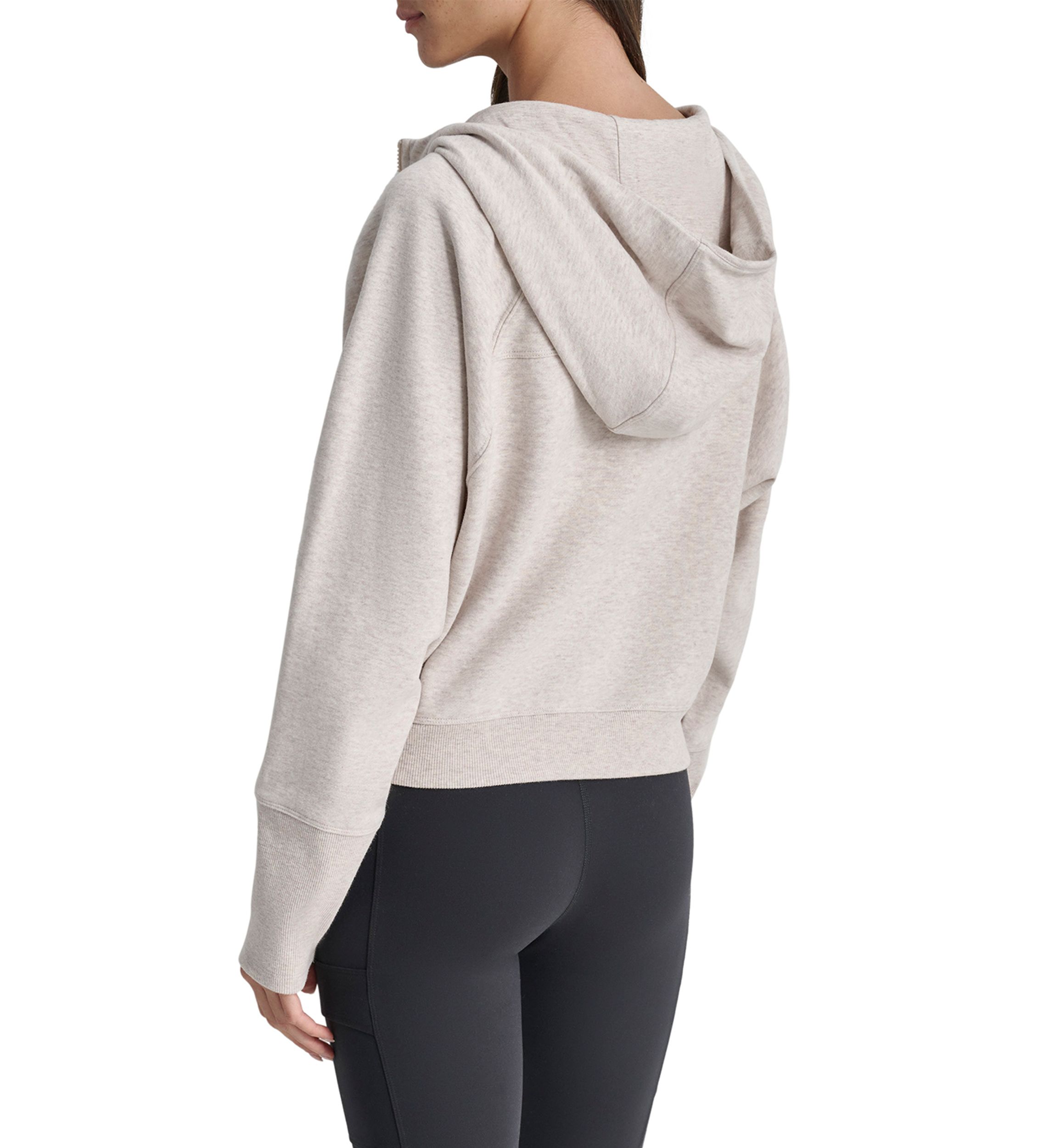 Womens Embroidered Logo Dolman Sleeve Full Zip Hoodie