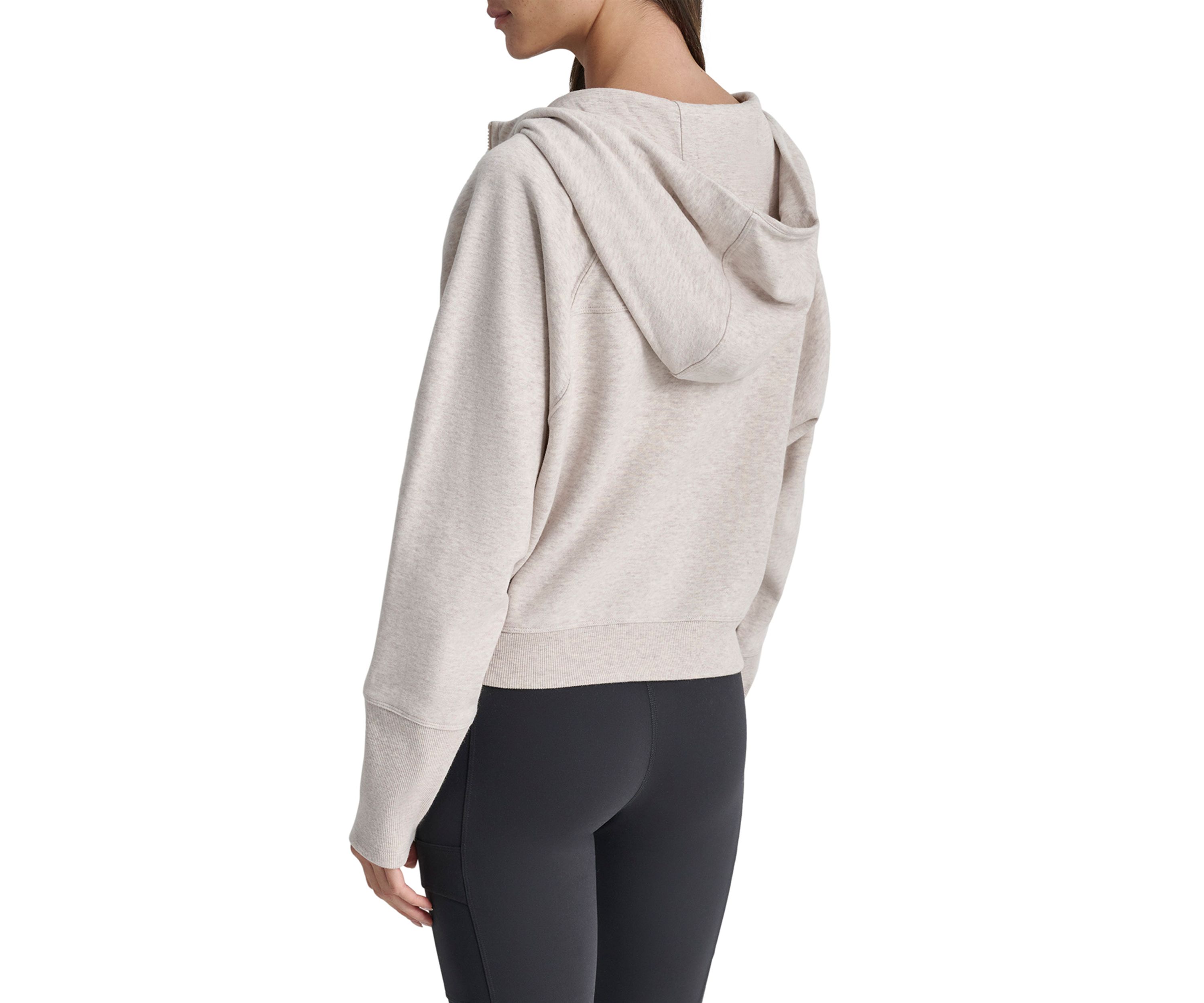 Womens Embroidered Logo Dolman Sleeve Full Zip Hoodie