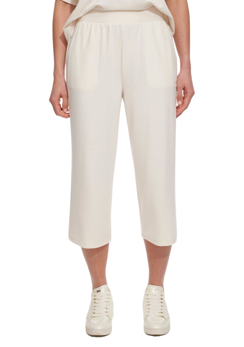 Cropped Wide Leg Pants with Pockets 