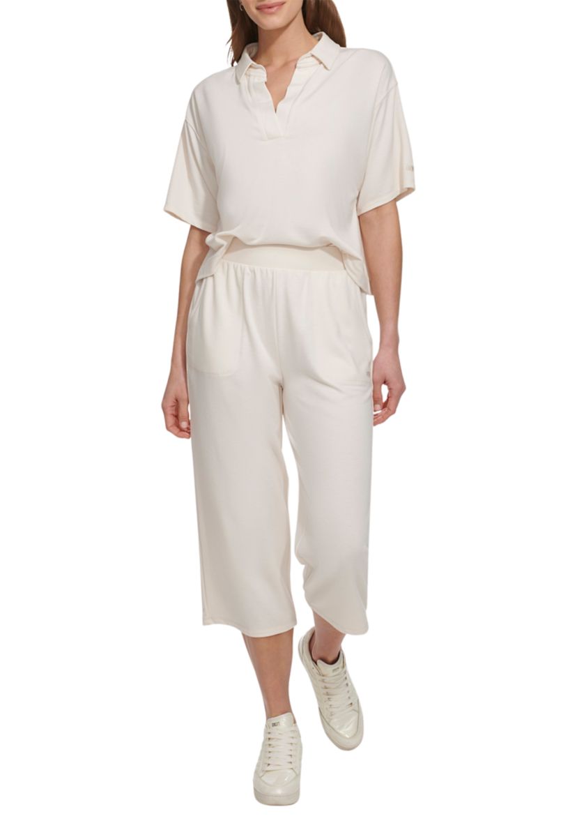 Cropped Wide Leg Pants with Pockets 