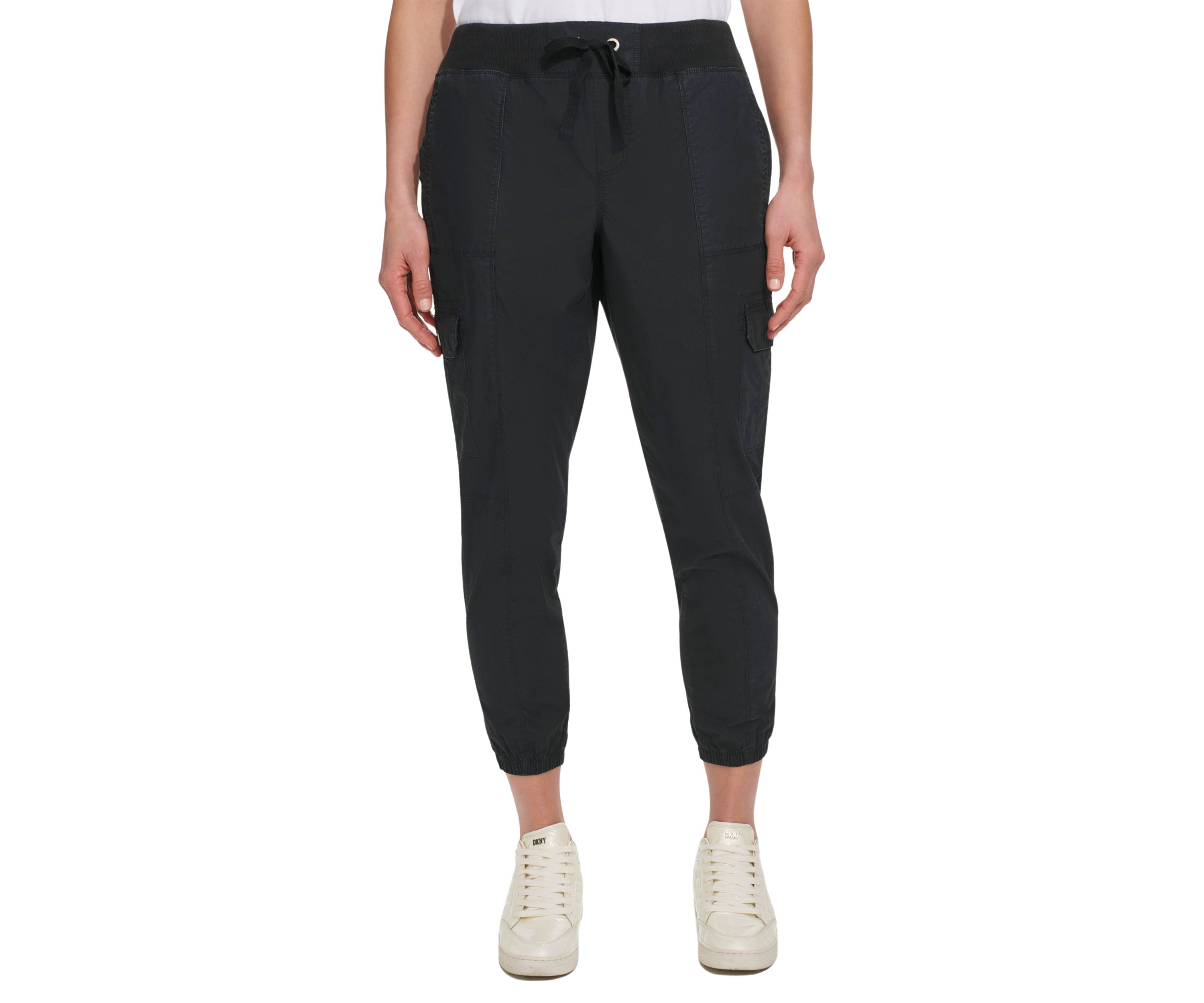 Rib Waistband Cargo Joggers with Twill Drawcord 