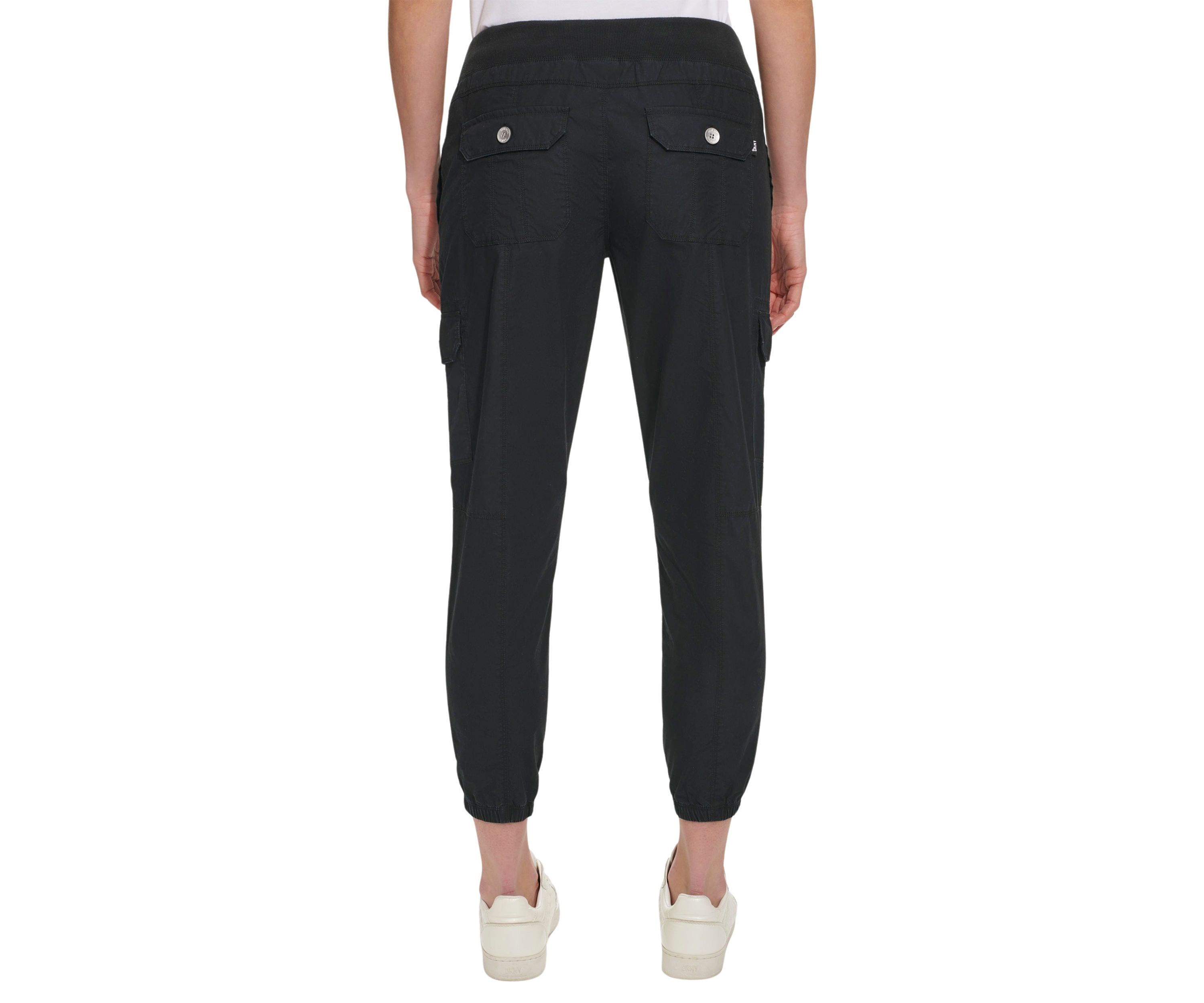 Rib Waistband Cargo Joggers with Twill Drawcord 