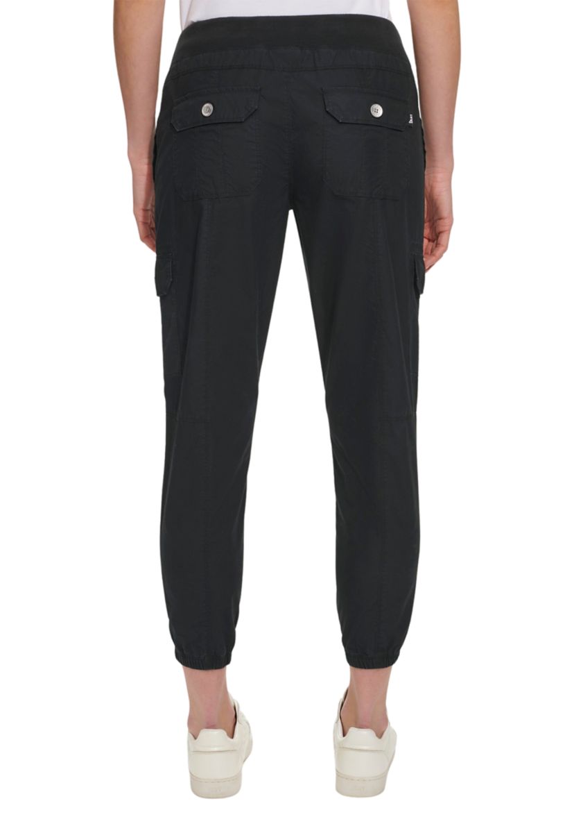 Rib Waistband Cargo Joggers with Twill Drawcord 