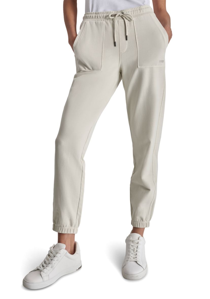 Smocked Waistband Joggers with Pockets 