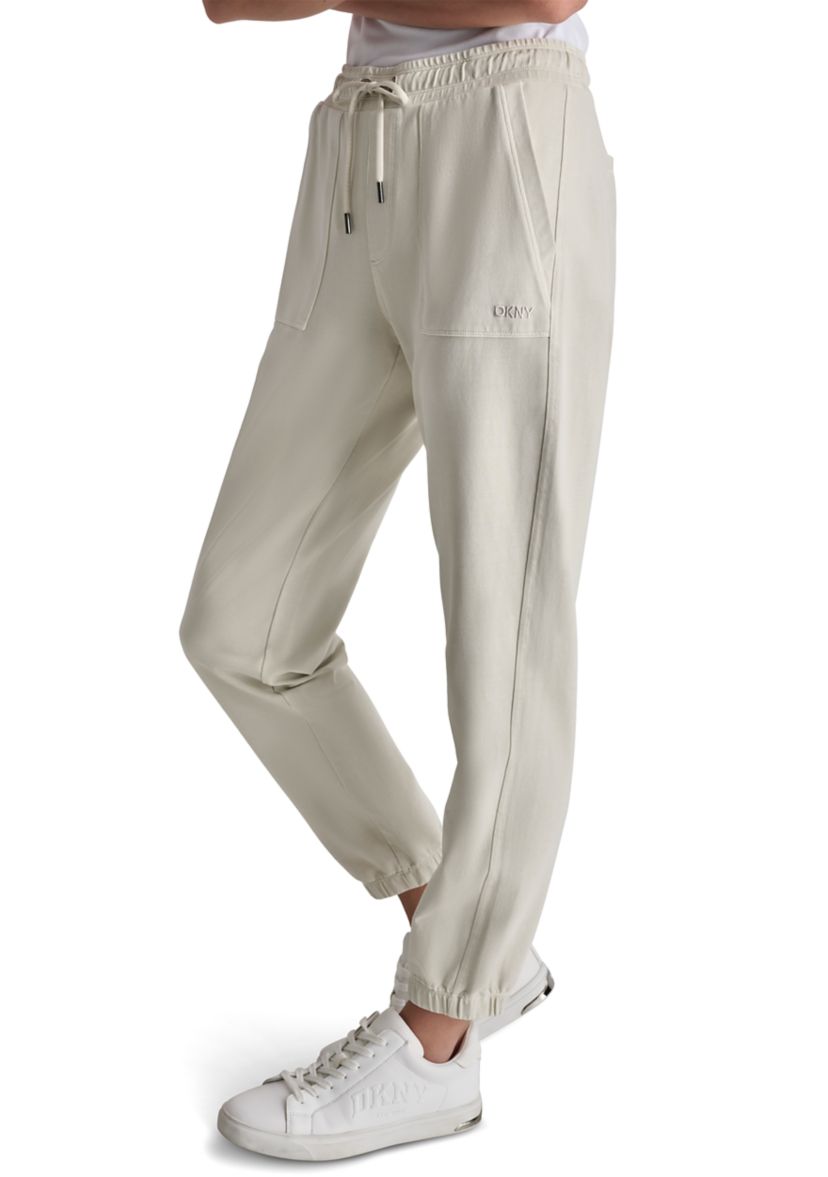 Smocked Waistband Joggers with Pockets 