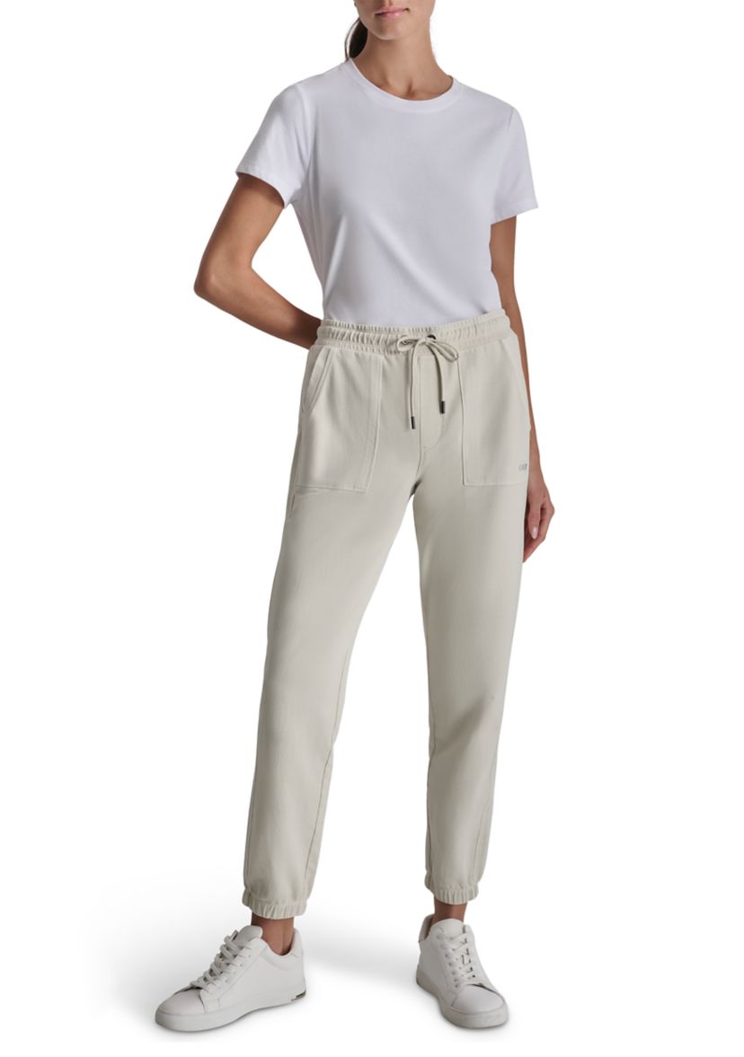 Smocked Waistband Joggers with Pockets 