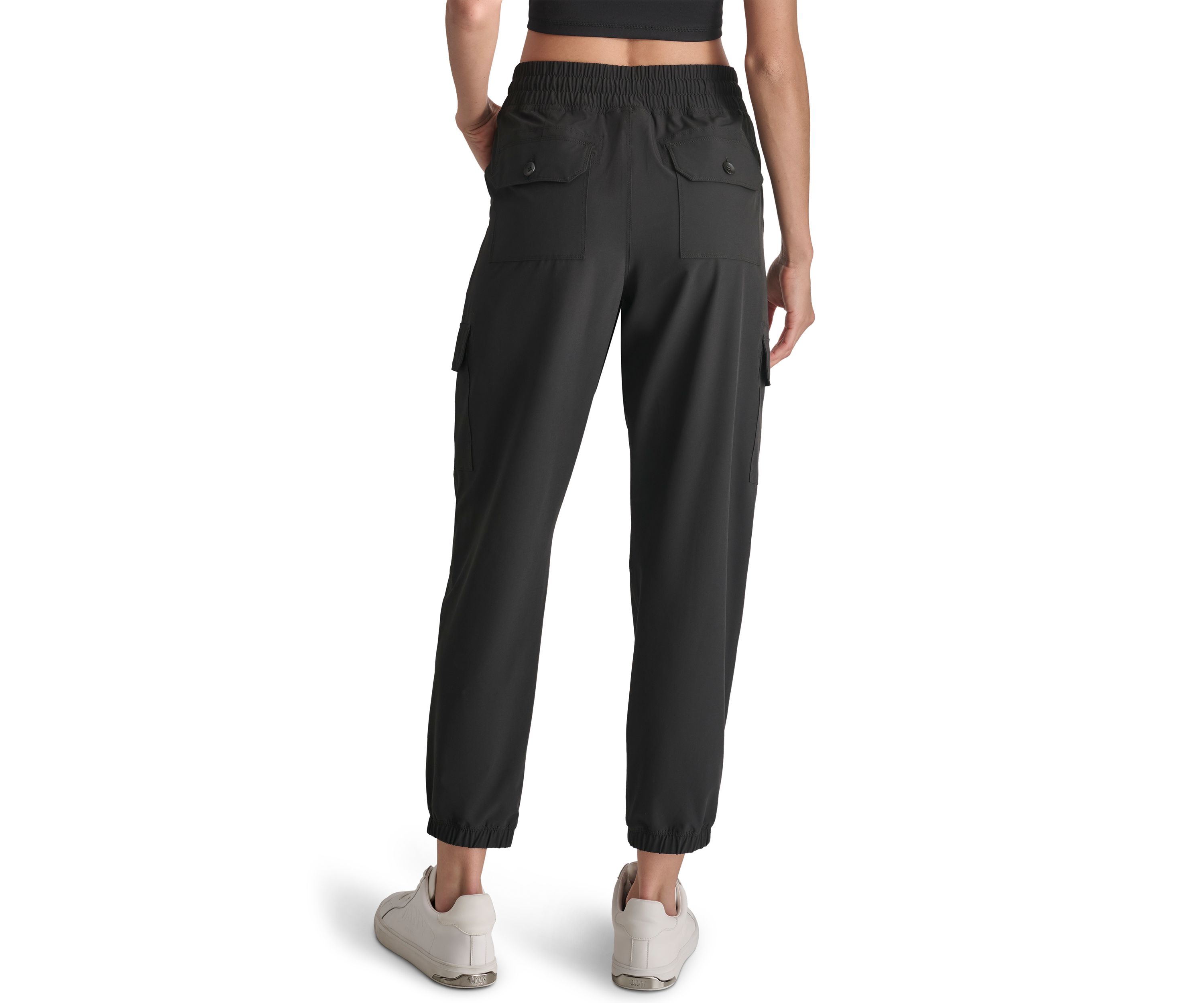 Smocked Waist Cargo Joggers with Bungee Drawcord
