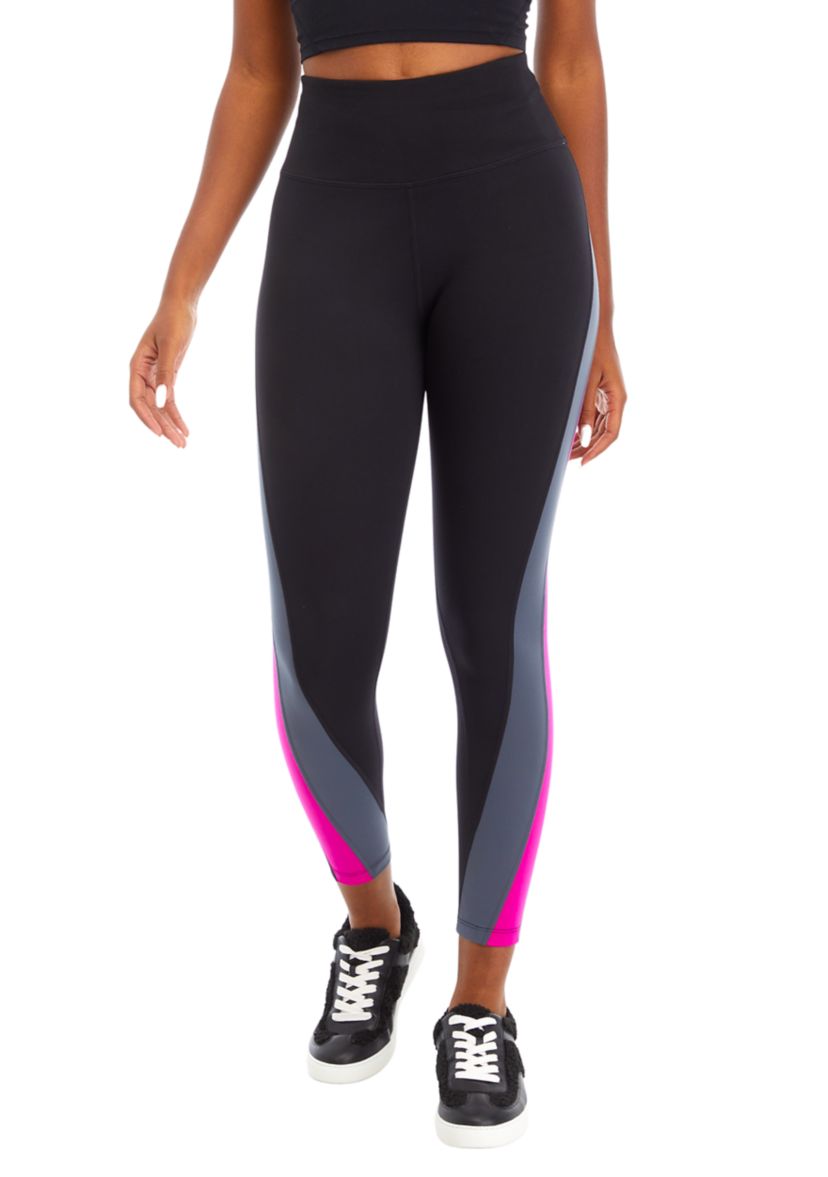 Womens Balance Compression Super High Waist 7/8 Color Block Leggings