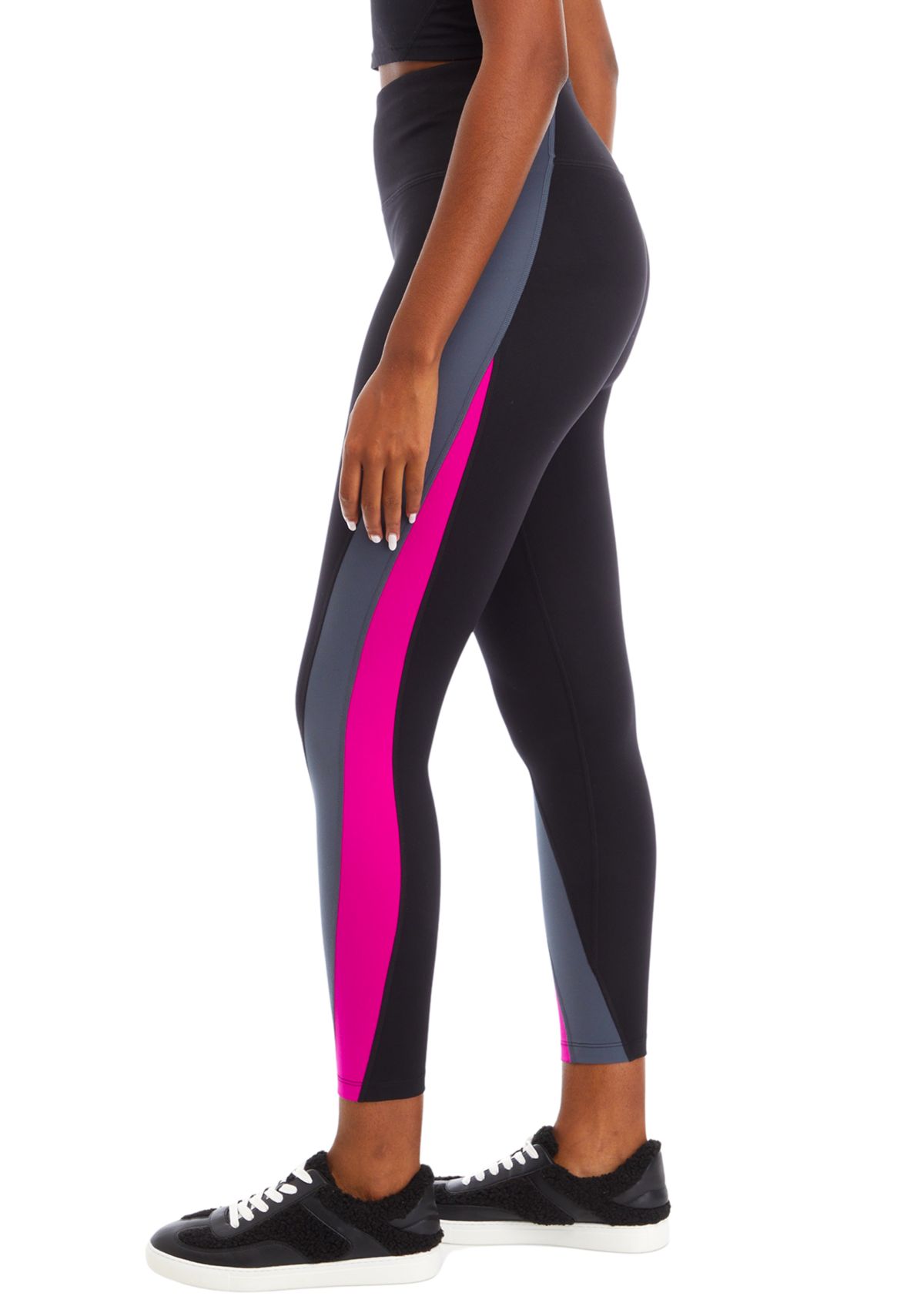 Womens Balance Compression Super High Waist 7/8 Color Block Leggings