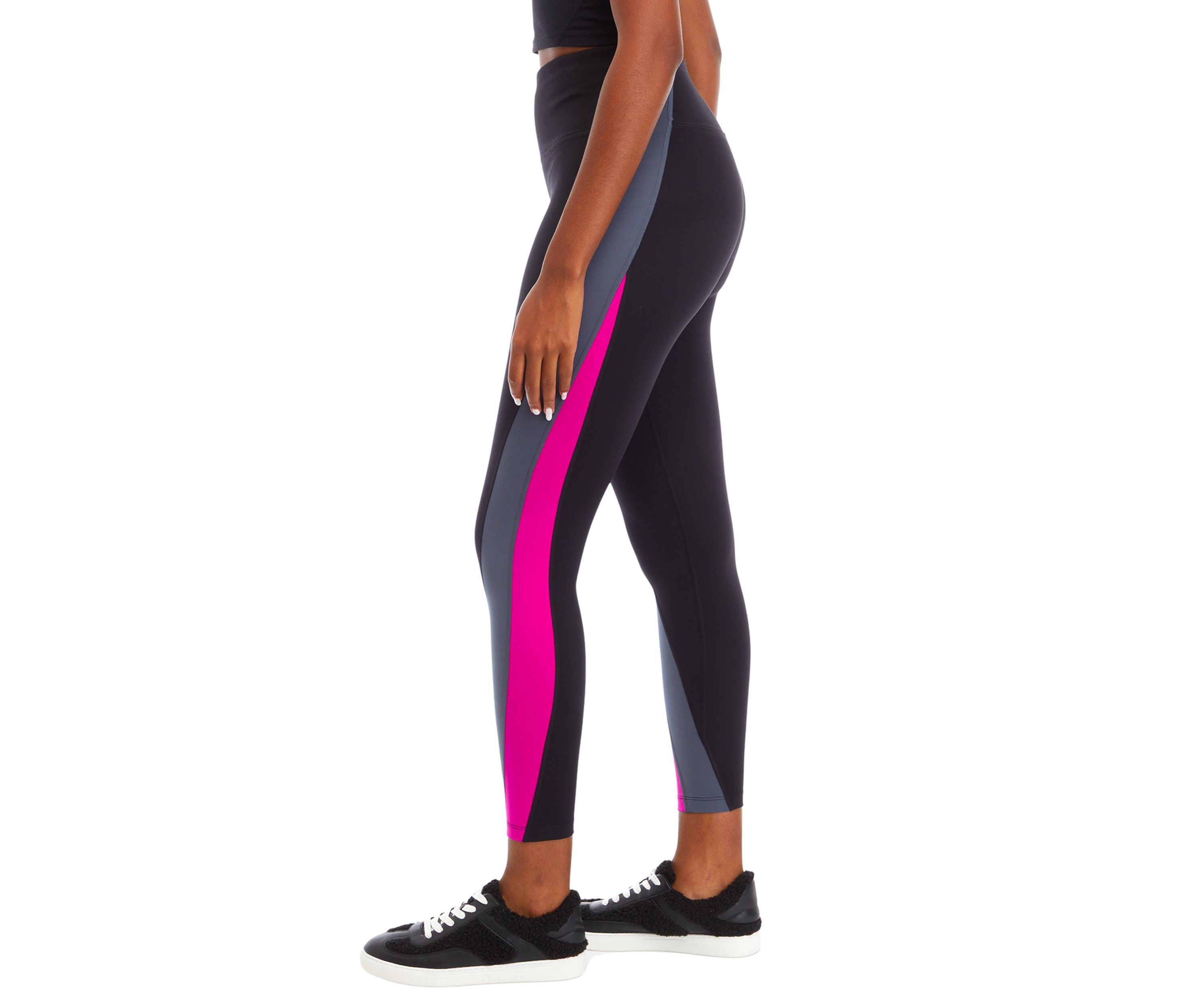 Womens Balance Compression Super High Waist 7/8 Color Block Leggings
