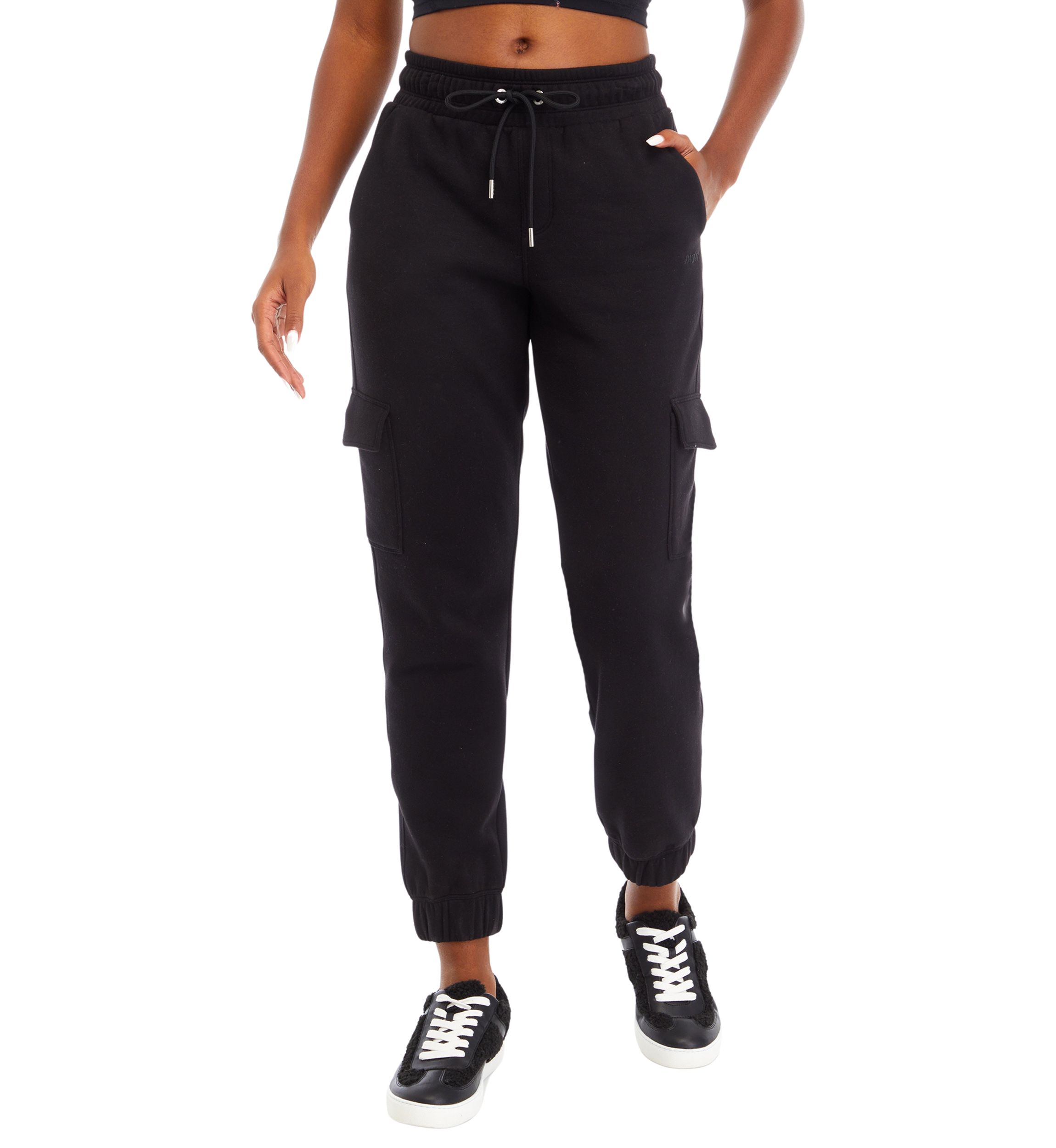 Embroidered Logo Slim Fit Cargo Jogger Pants with Pockets