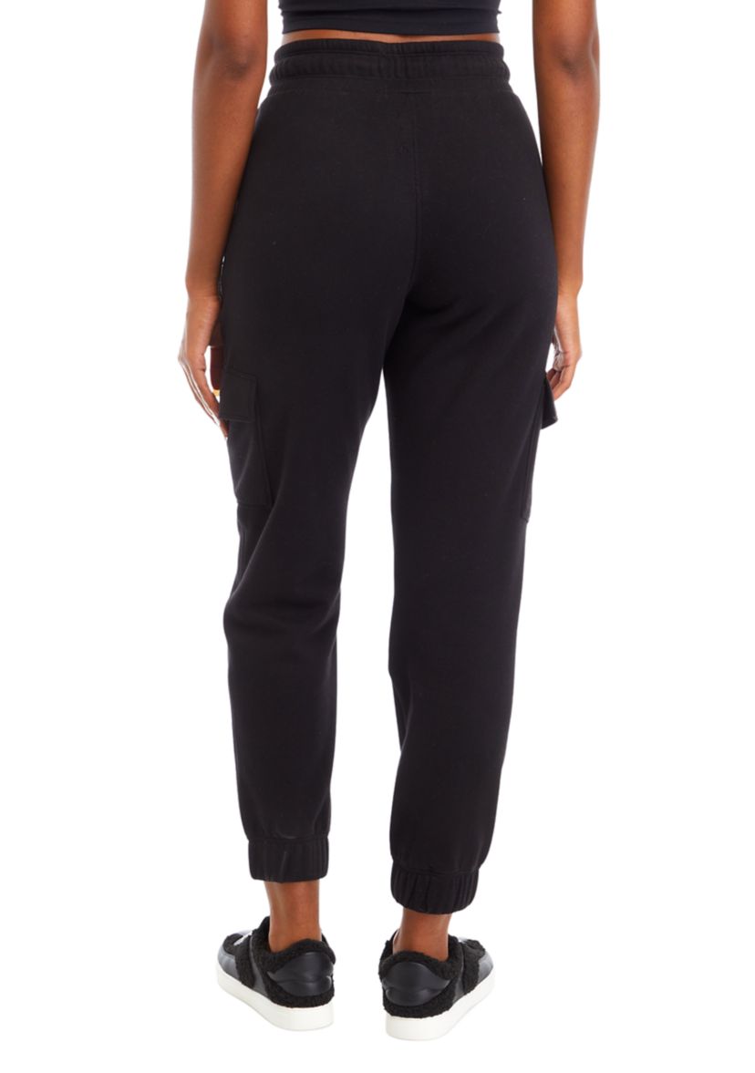 Embroidered Logo Slim Fit Cargo Jogger Pants with Pockets