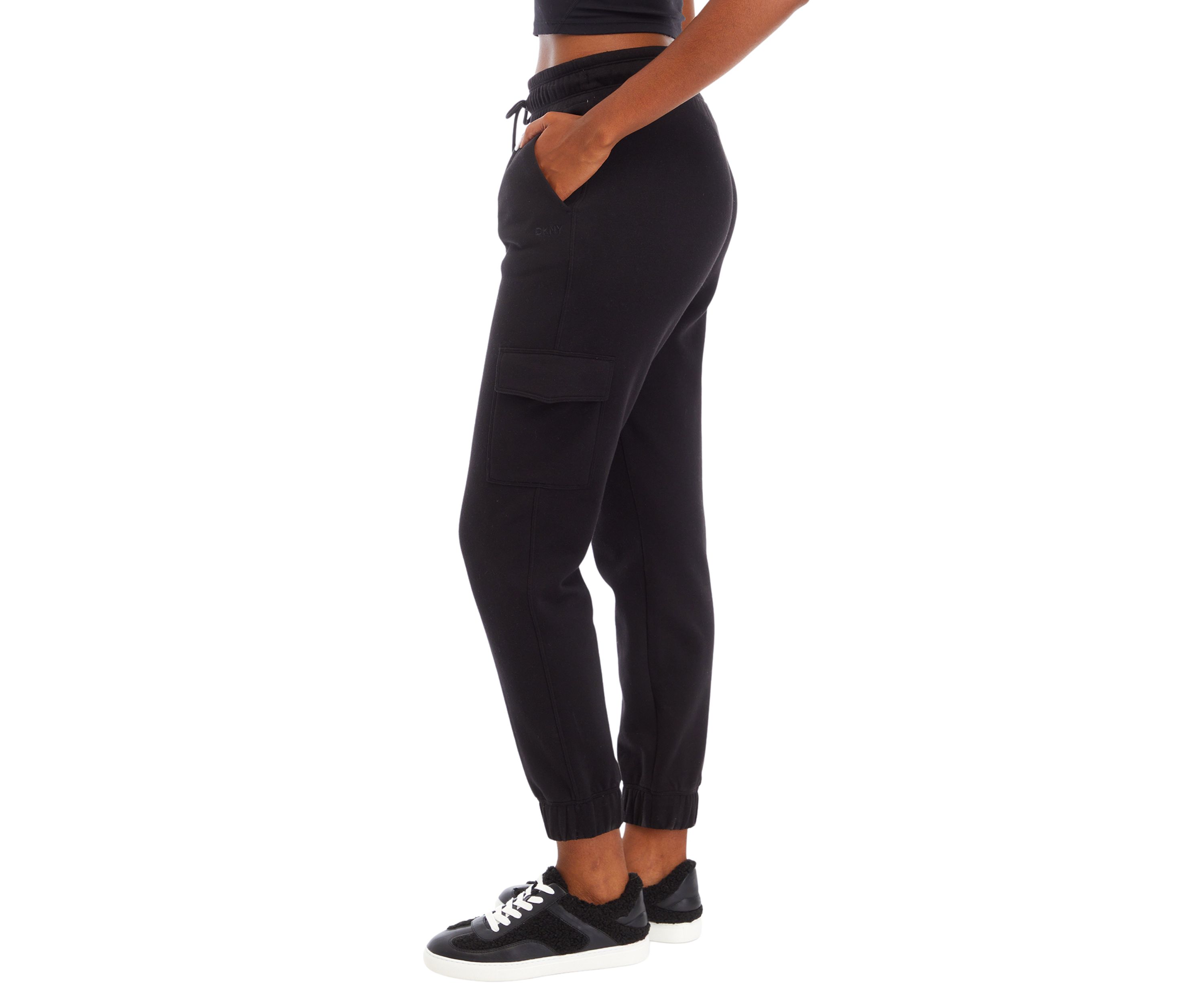 Embroidered Logo Slim Fit Cargo Jogger Pants with Pockets