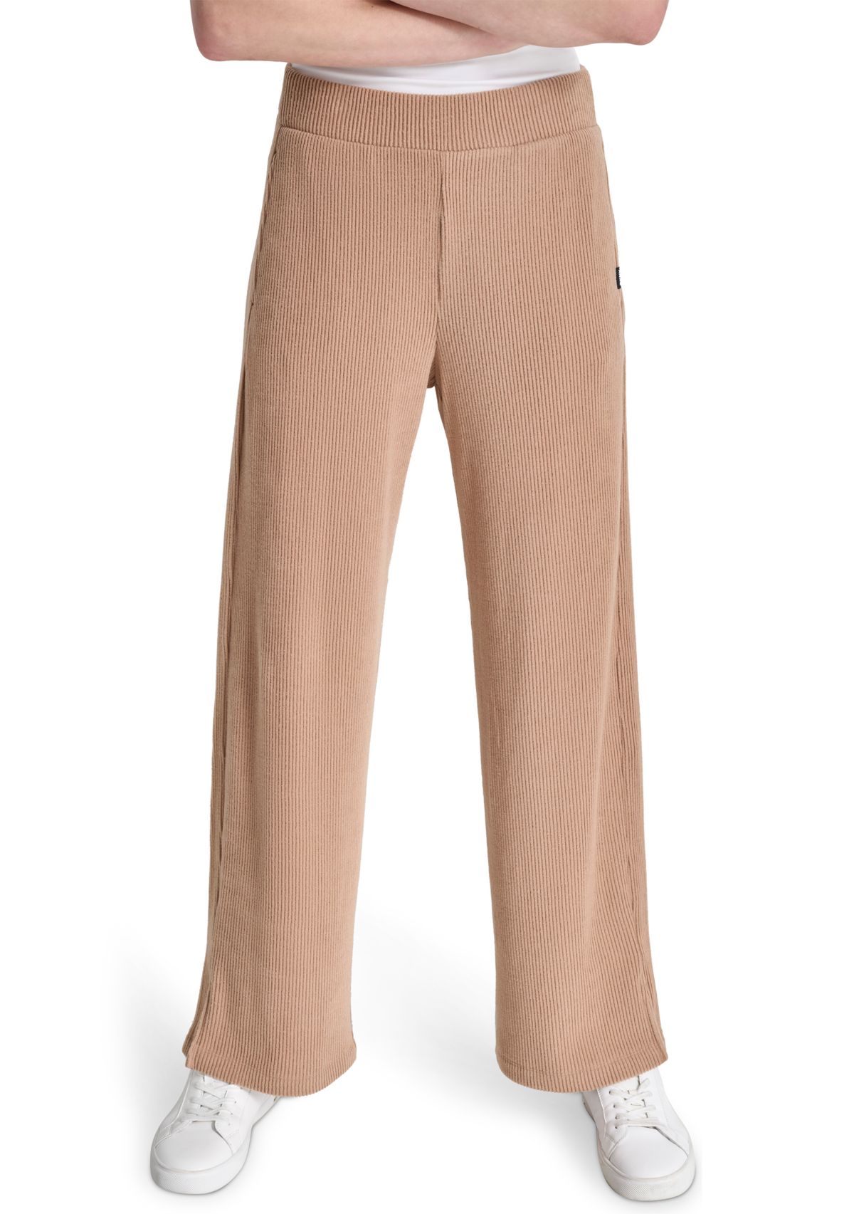 Brushed Rib Knit Relaxed Pants 