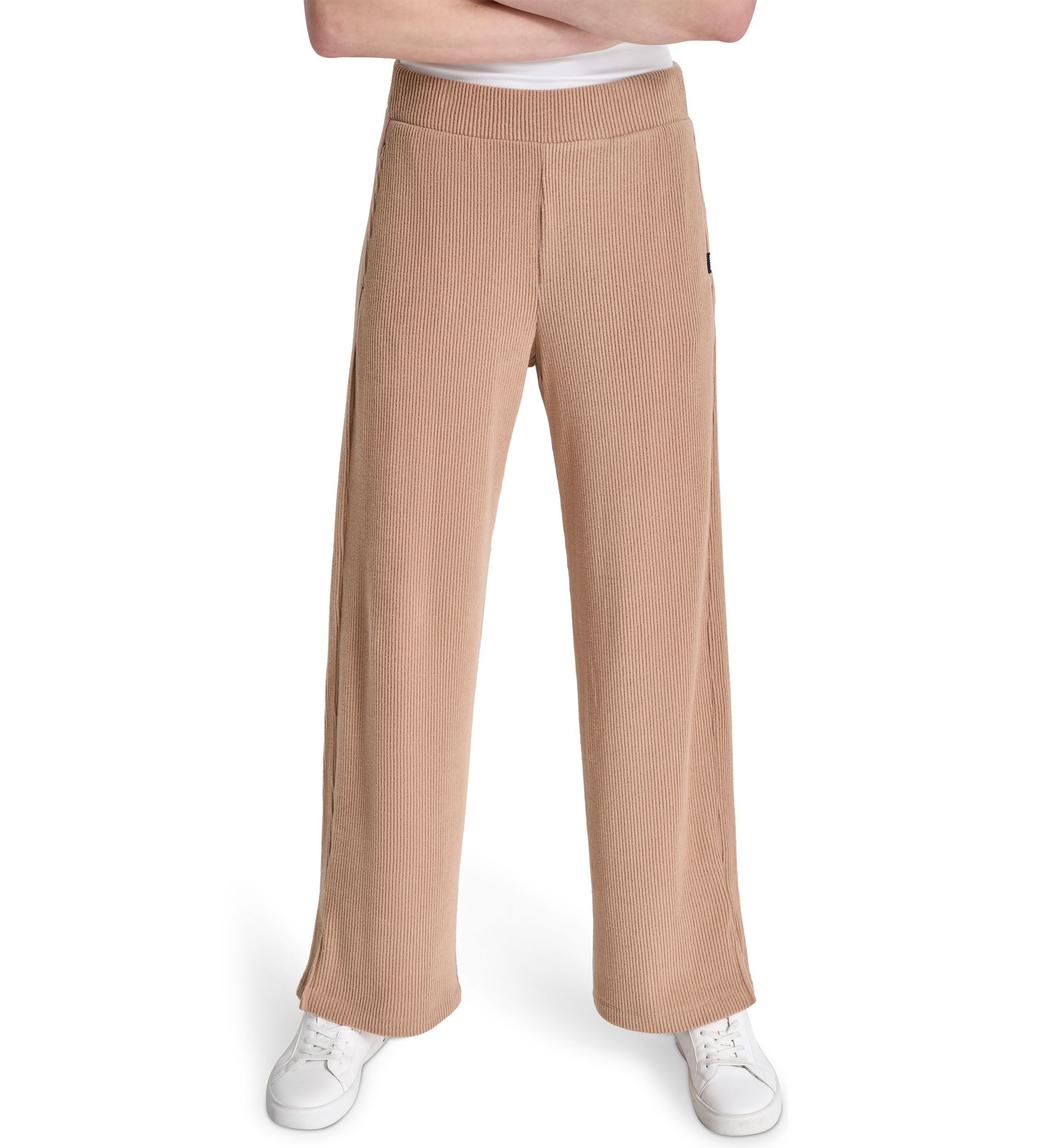Brushed Rib Knit Relaxed Pants 