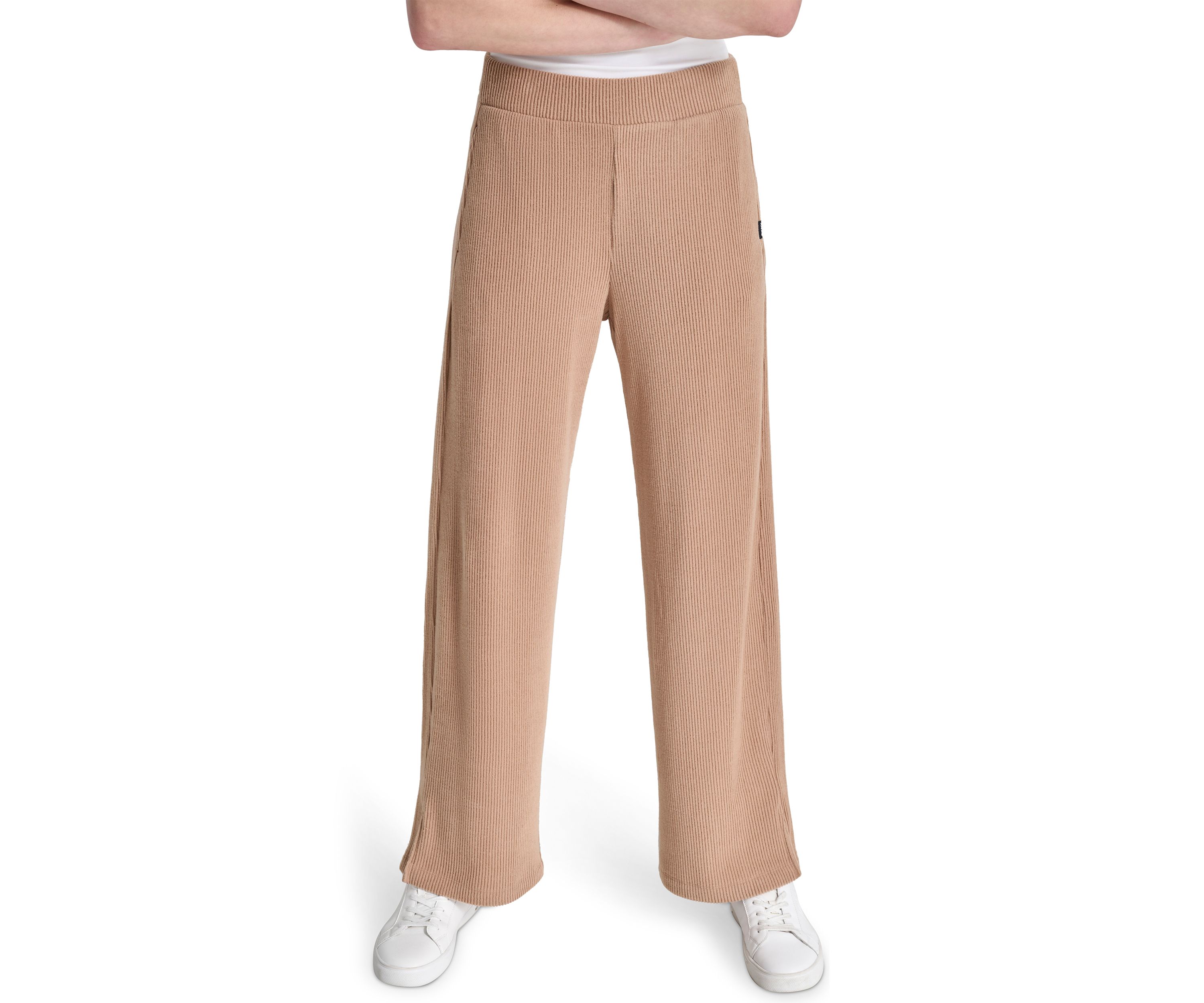 Brushed Rib Knit Relaxed Pants 