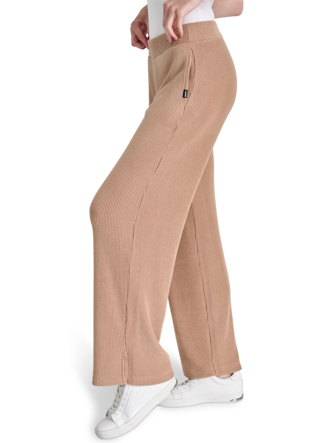 Brushed Rib Knit Relaxed Pants 