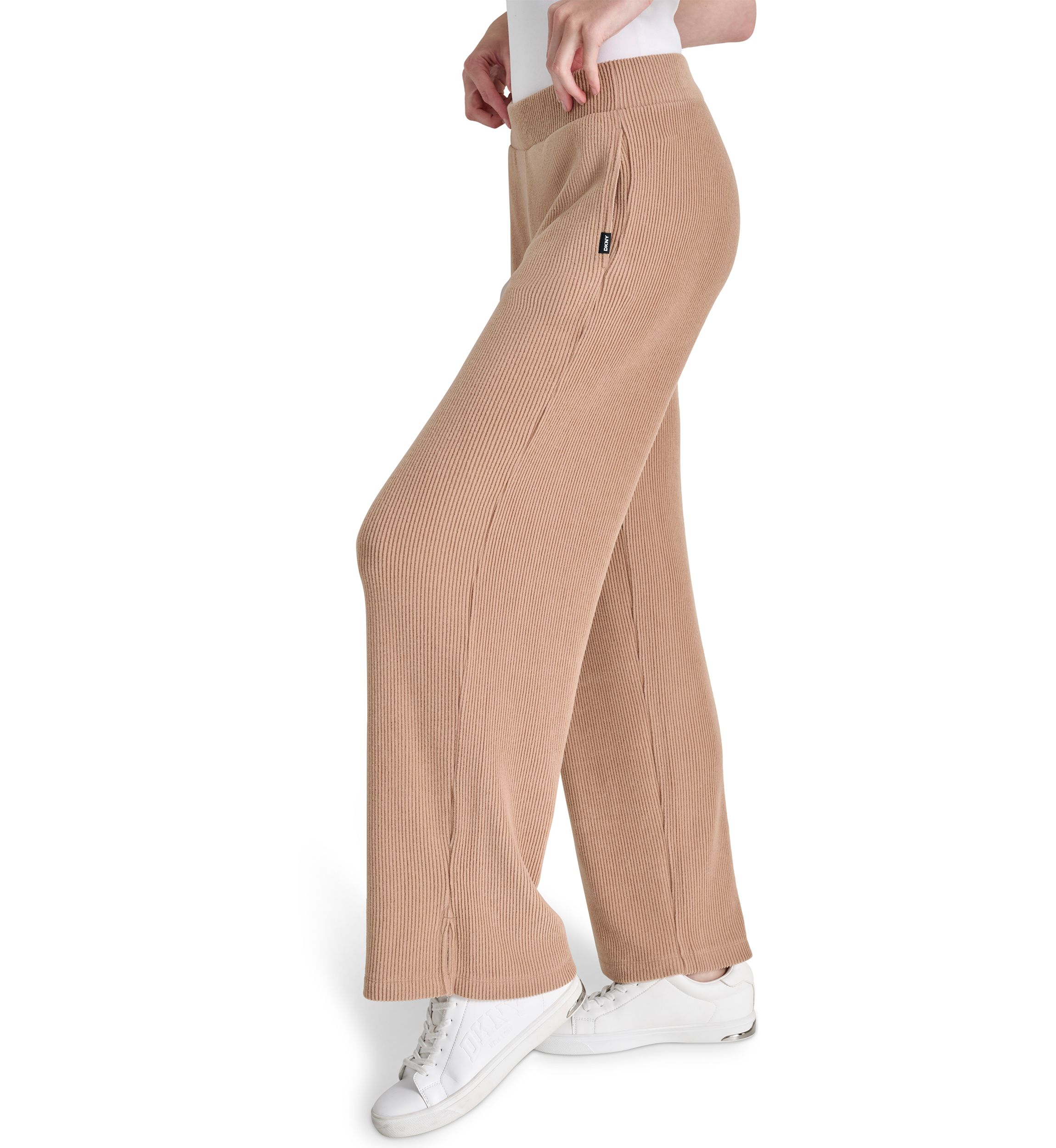 Brushed Rib Knit Relaxed Pants 