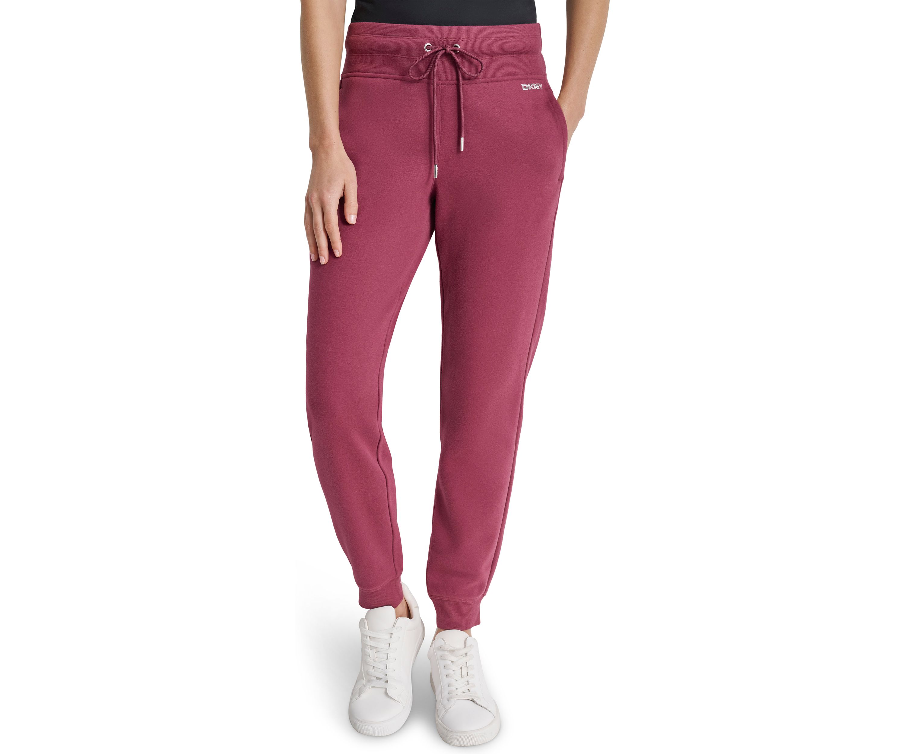 Womens Rhinestone Logo Cuffed Logger Pants
