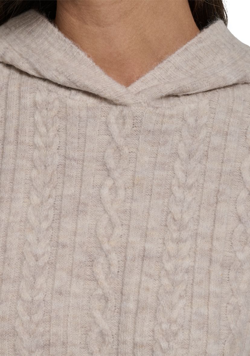 Womens Cozy Cable Sweater Hoodie