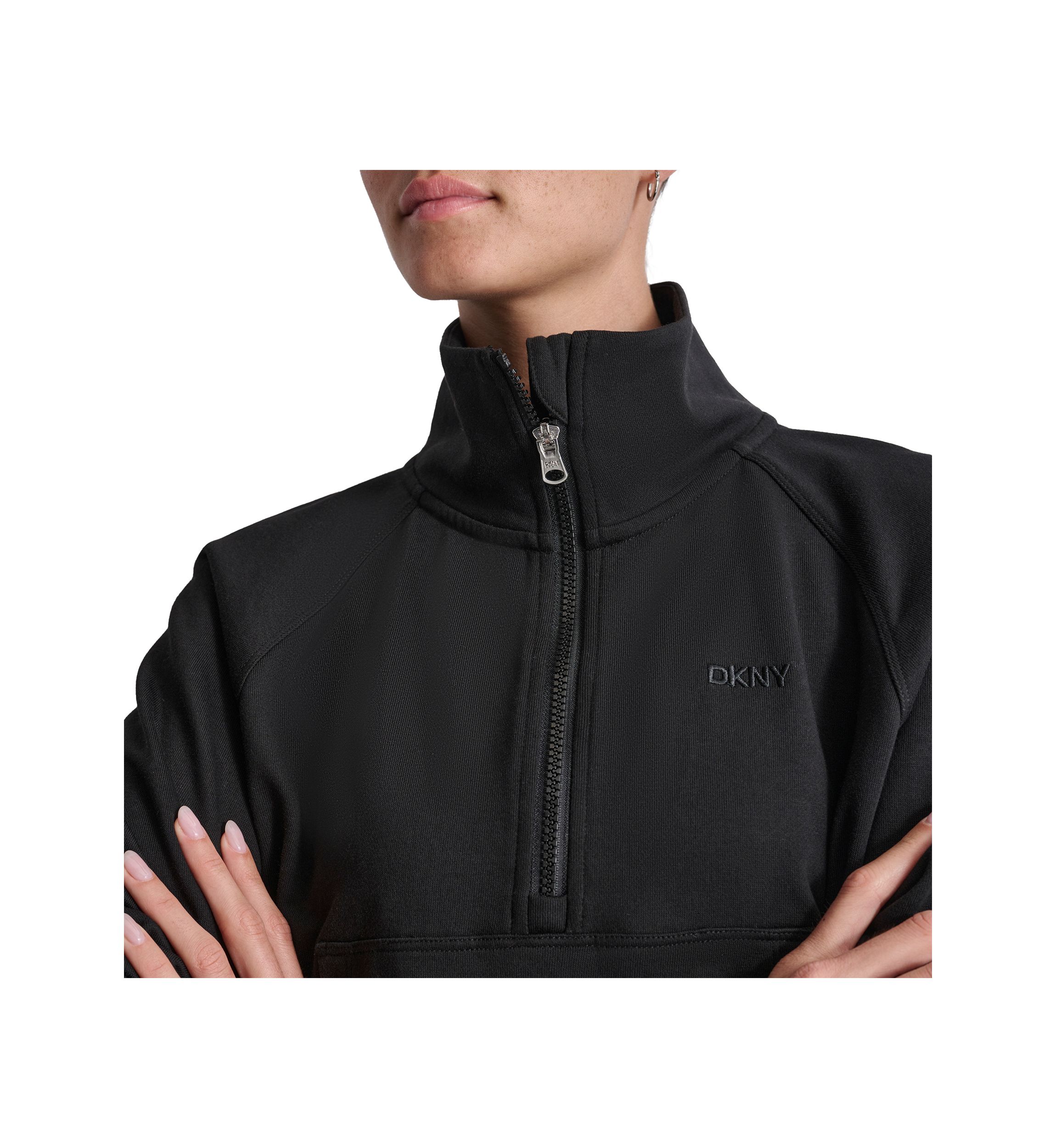 Embroidered Logo Half Zip Pullover with Kanga Pocket