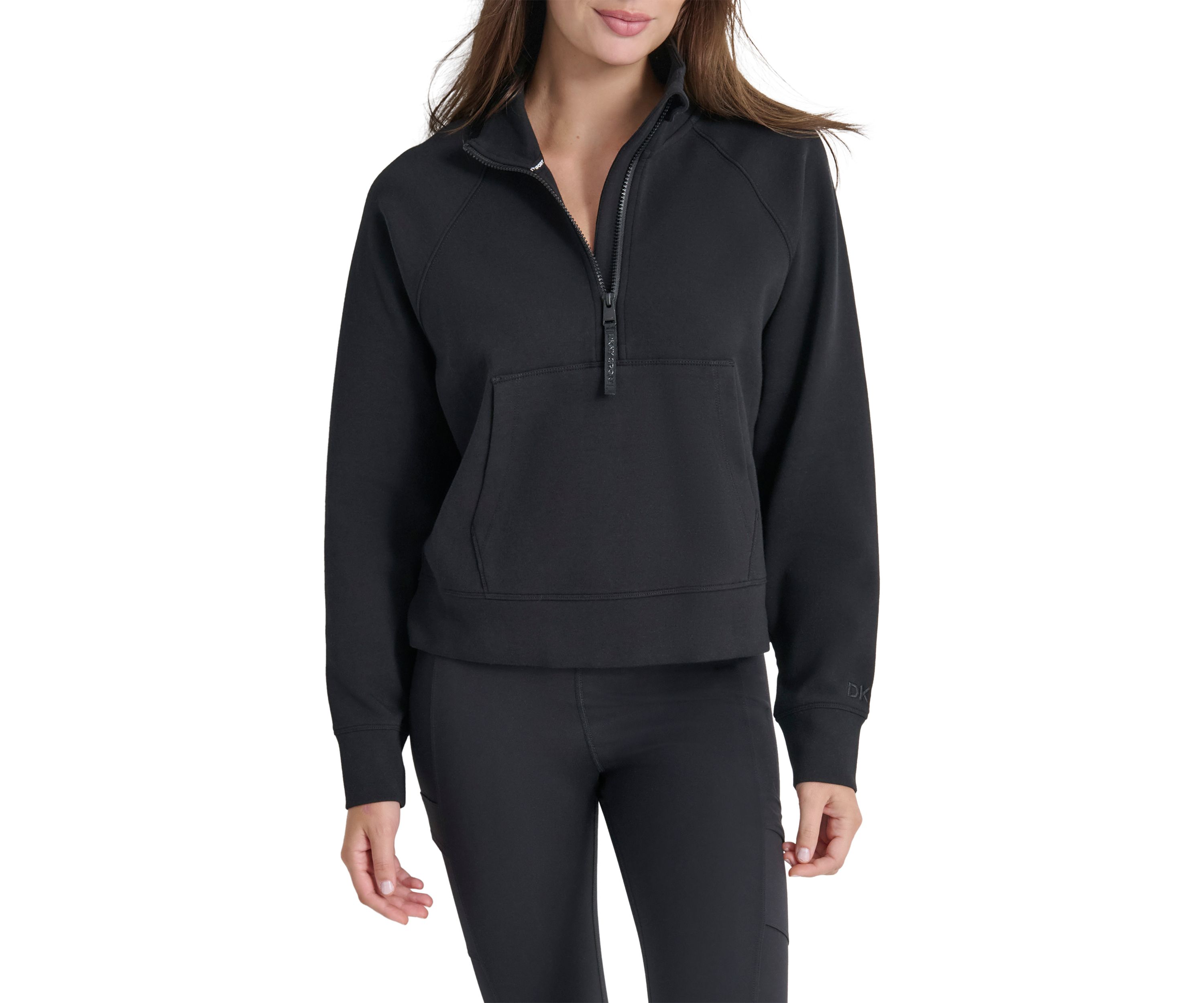 Brooklyn Scuba Mock Neck Half Zip Pullover with Kangaroo Pocket 