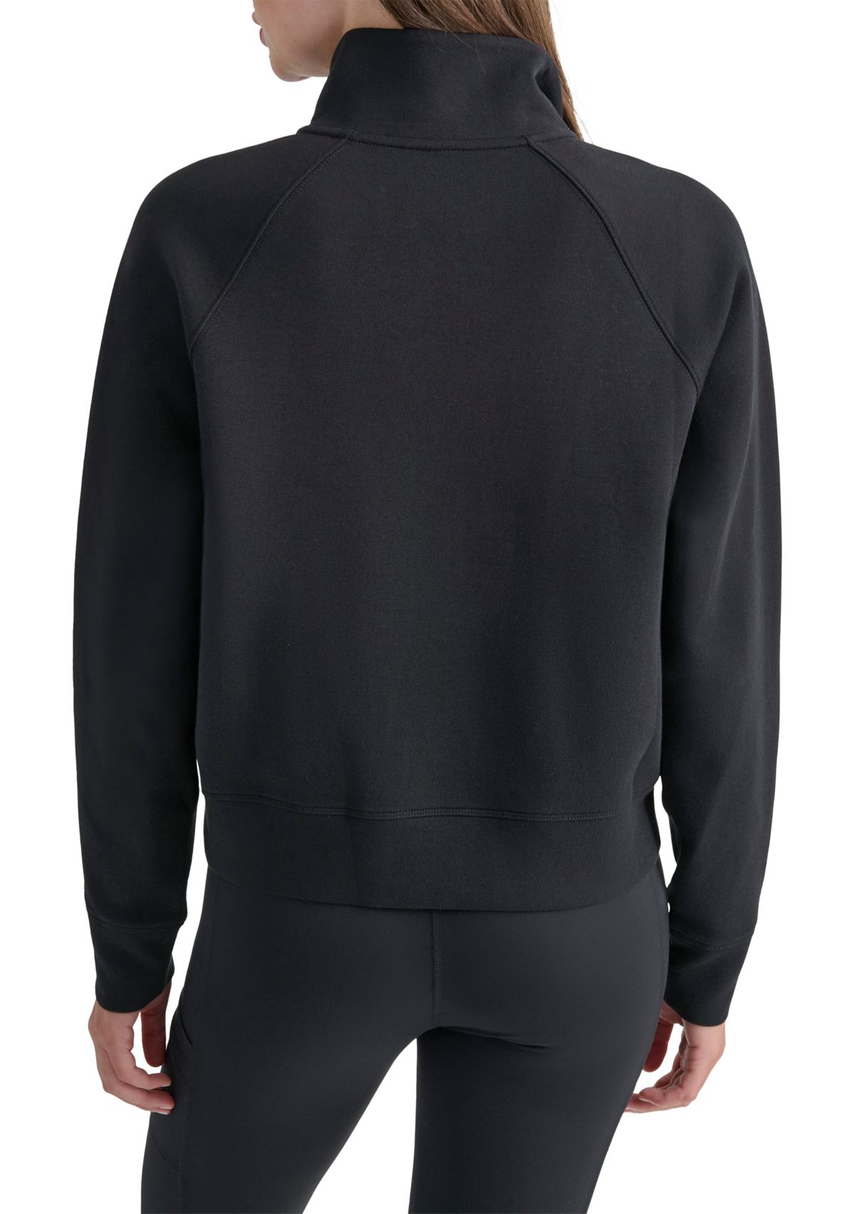 Black Scuba Mock Neck Pullover