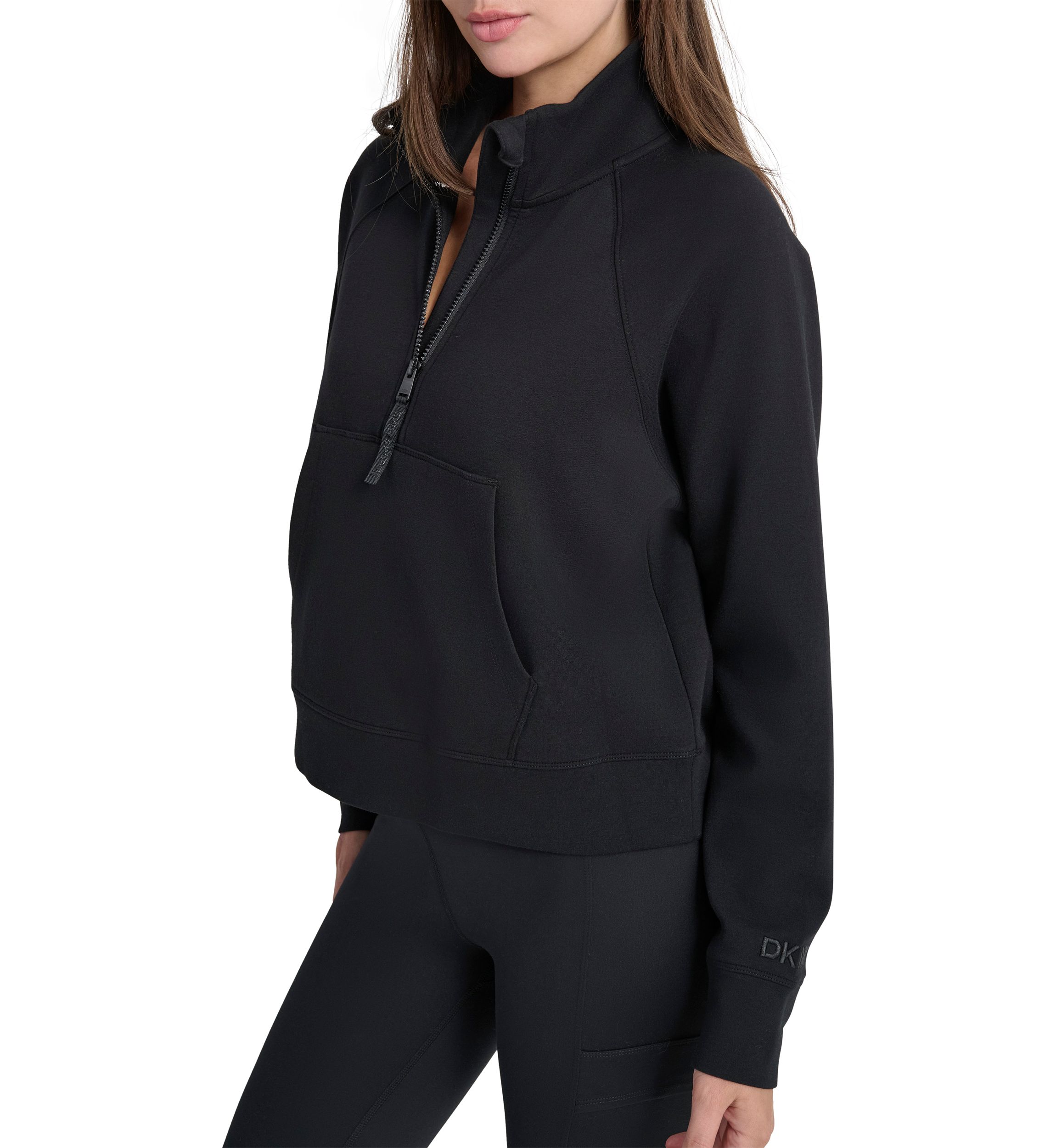Brooklyn Scuba Mock Neck Half Zip Pullover with Kangaroo Pocket 