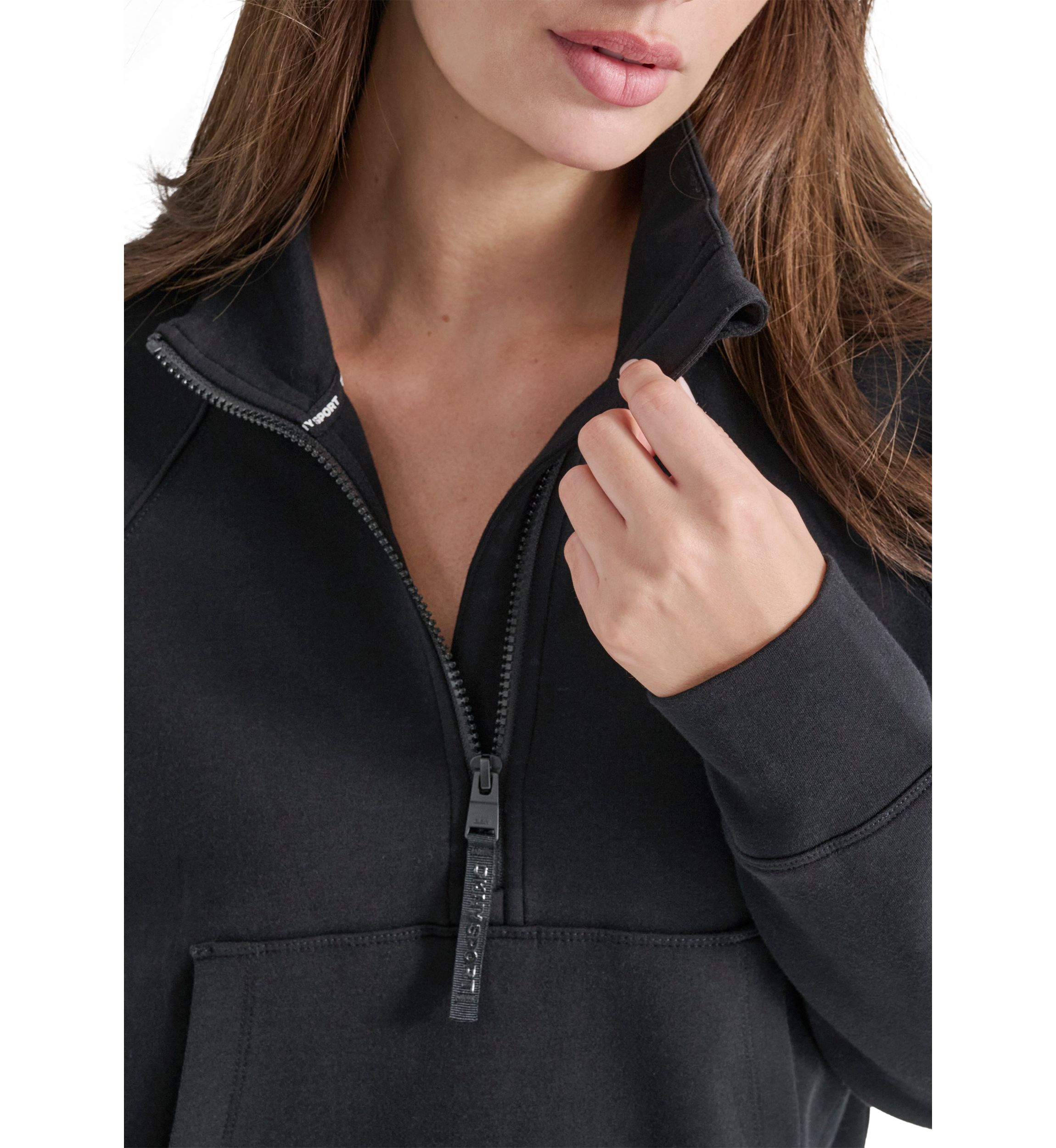 Brooklyn Scuba Mock Neck Half Zip Pullover with Kangaroo Pocket 