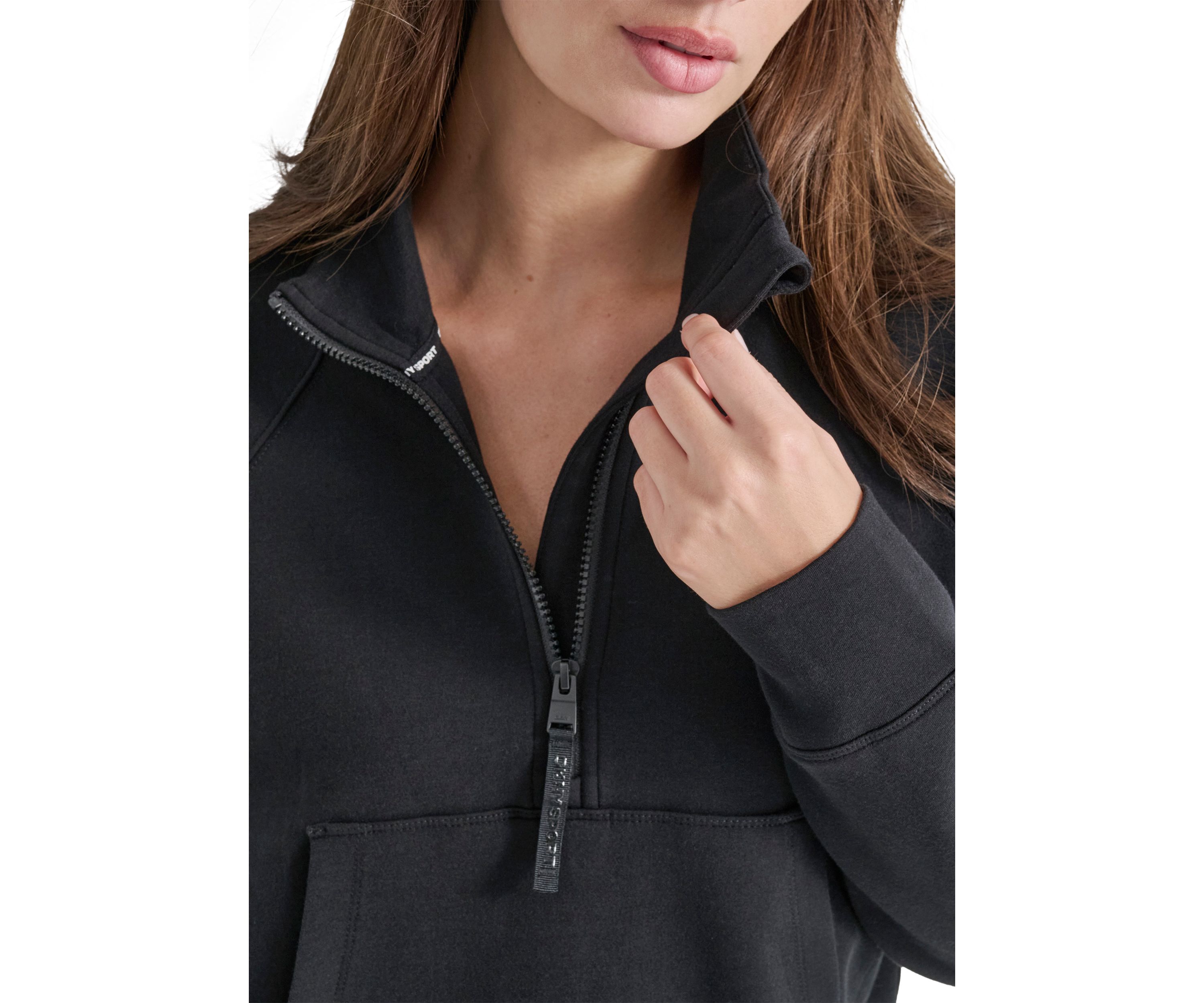 Brooklyn Scuba Mock Neck Half Zip Pullover with Kangaroo Pocket 
