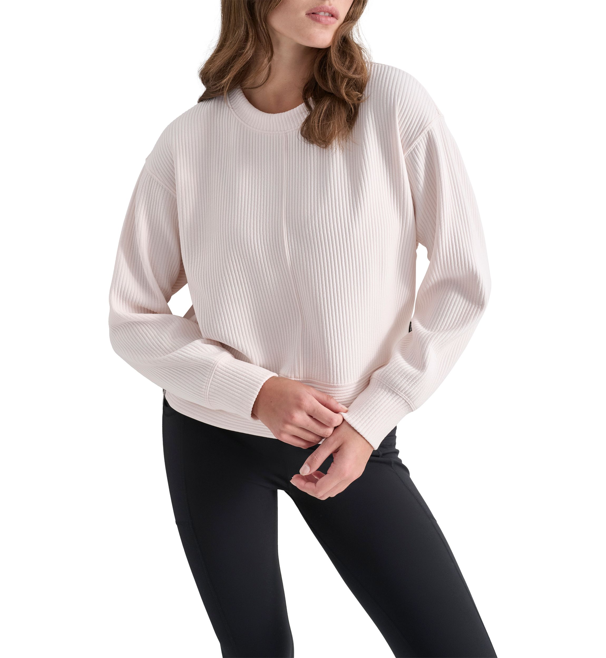 Tech Ottoman Crew Neck Pullover with Seam Detail 