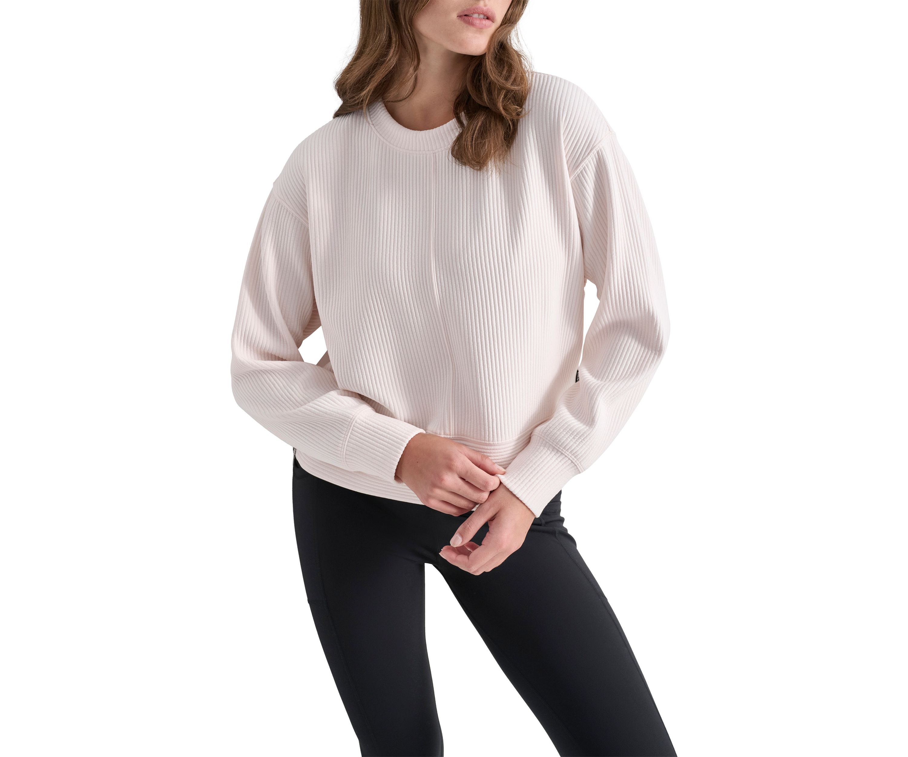 Tech Ottoman Crew Neck Pullover with Seam Detail 