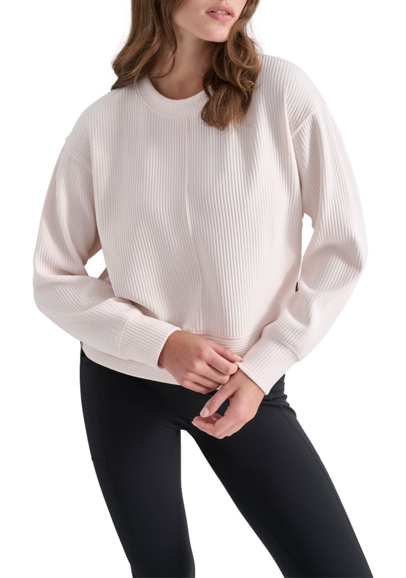 Tech Ottoman Crew Neck Pullover with Seam Detail 