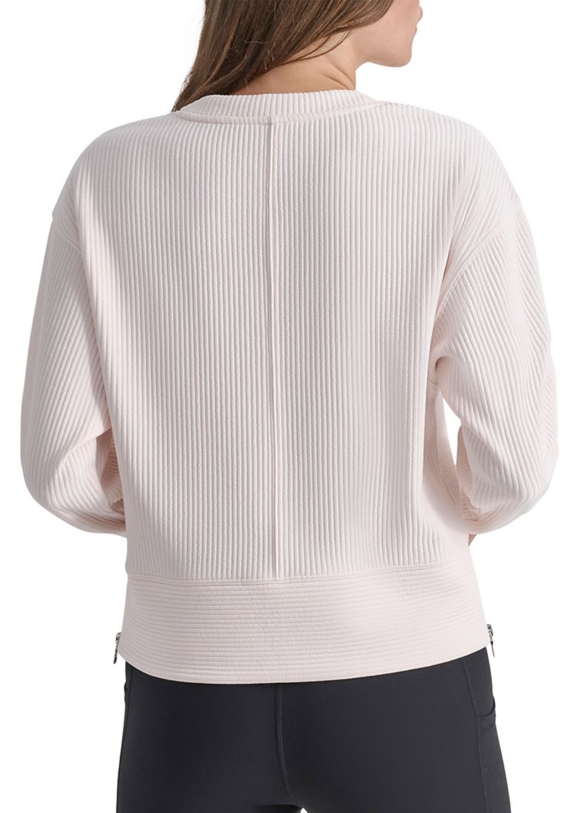 Tech Ottoman Crew Neck Pullover with Seam Detail 