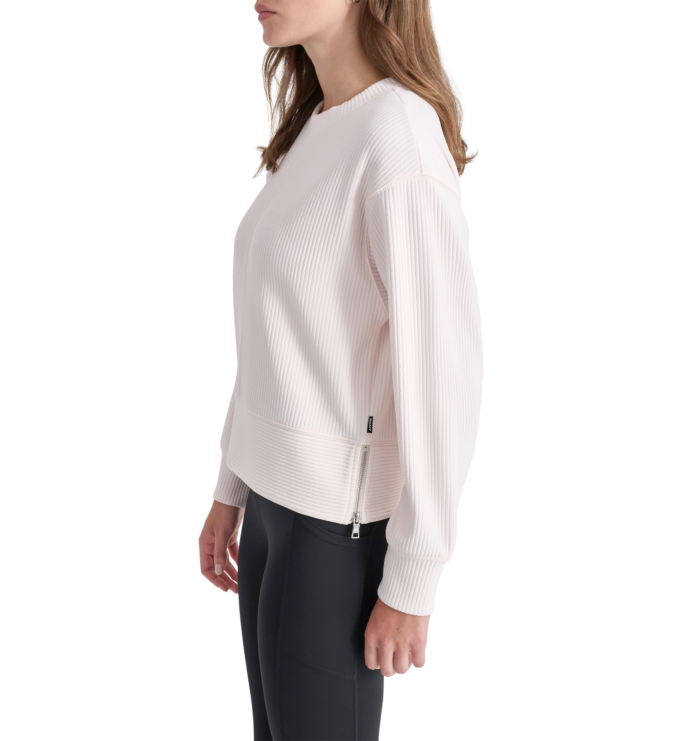 Tech Ottoman Crew Neck Pullover with Seam Detail 