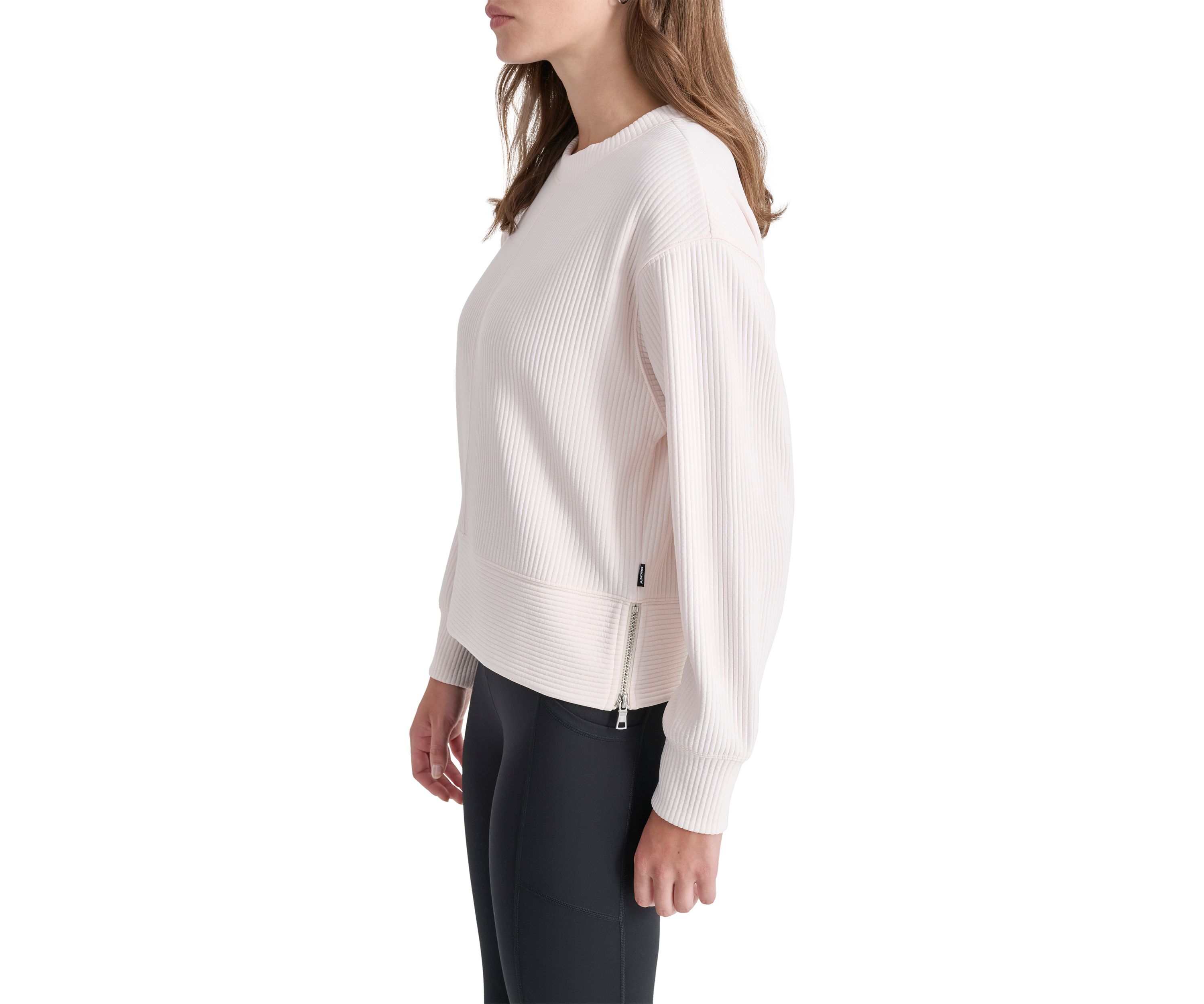 Tech Ottoman Crew Neck Pullover with Seam Detail 