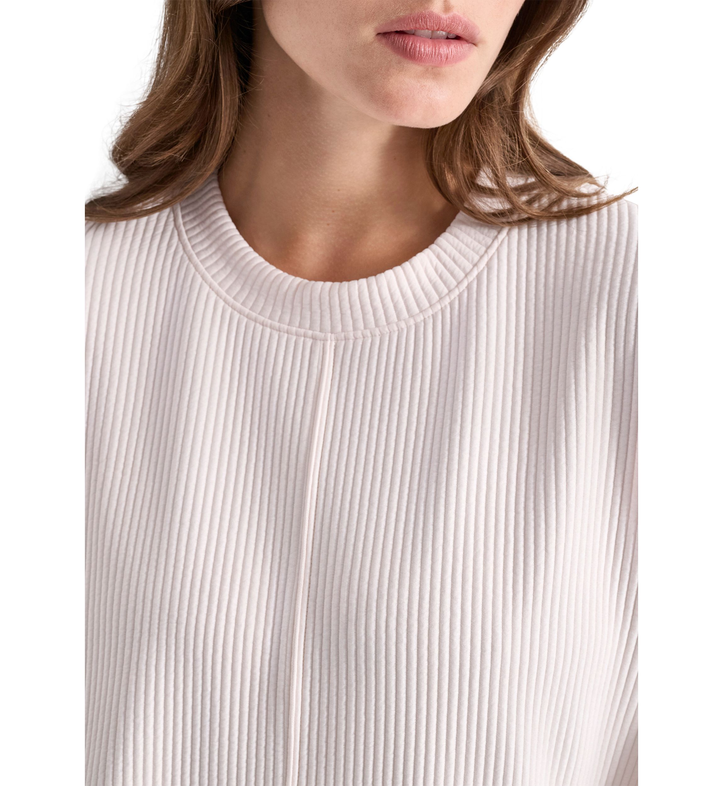 Tech Ottoman Crew Neck Pullover with Seam Detail 