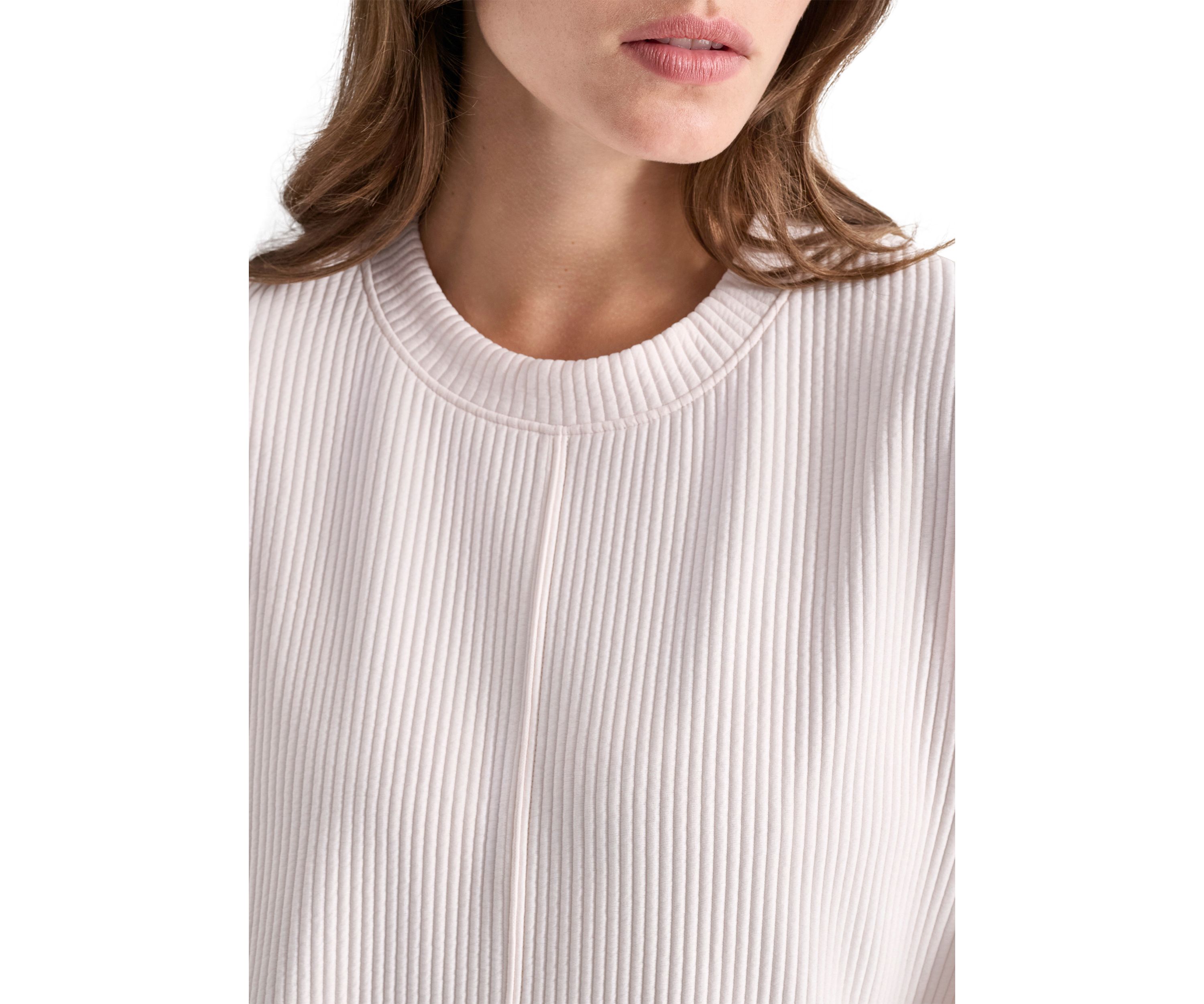 Tech Ottoman Crew Neck Pullover with Seam Detail 