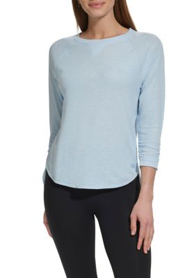 DKNY Sport Womens Plus Logo Activewear Pullover Top