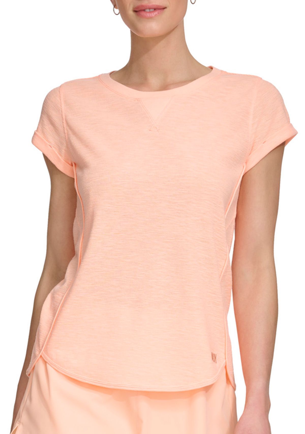 Womens Mini Slub Waffle Short Sleeve T-Shirt