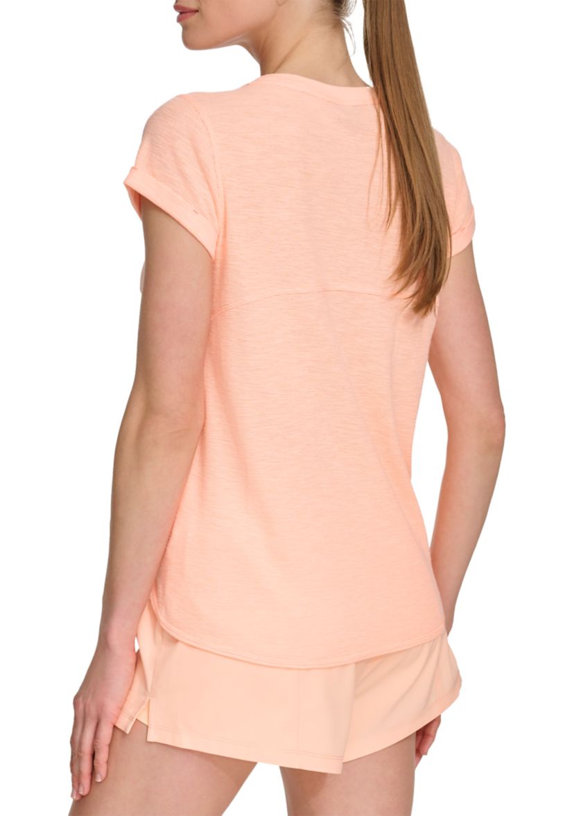 Womens Mini Slub Waffle Short Sleeve T-Shirt