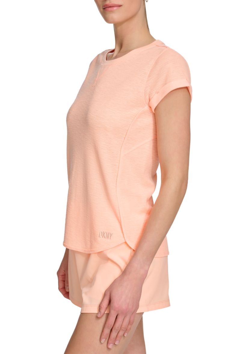 Womens Mini Slub Waffle Short Sleeve T-Shirt