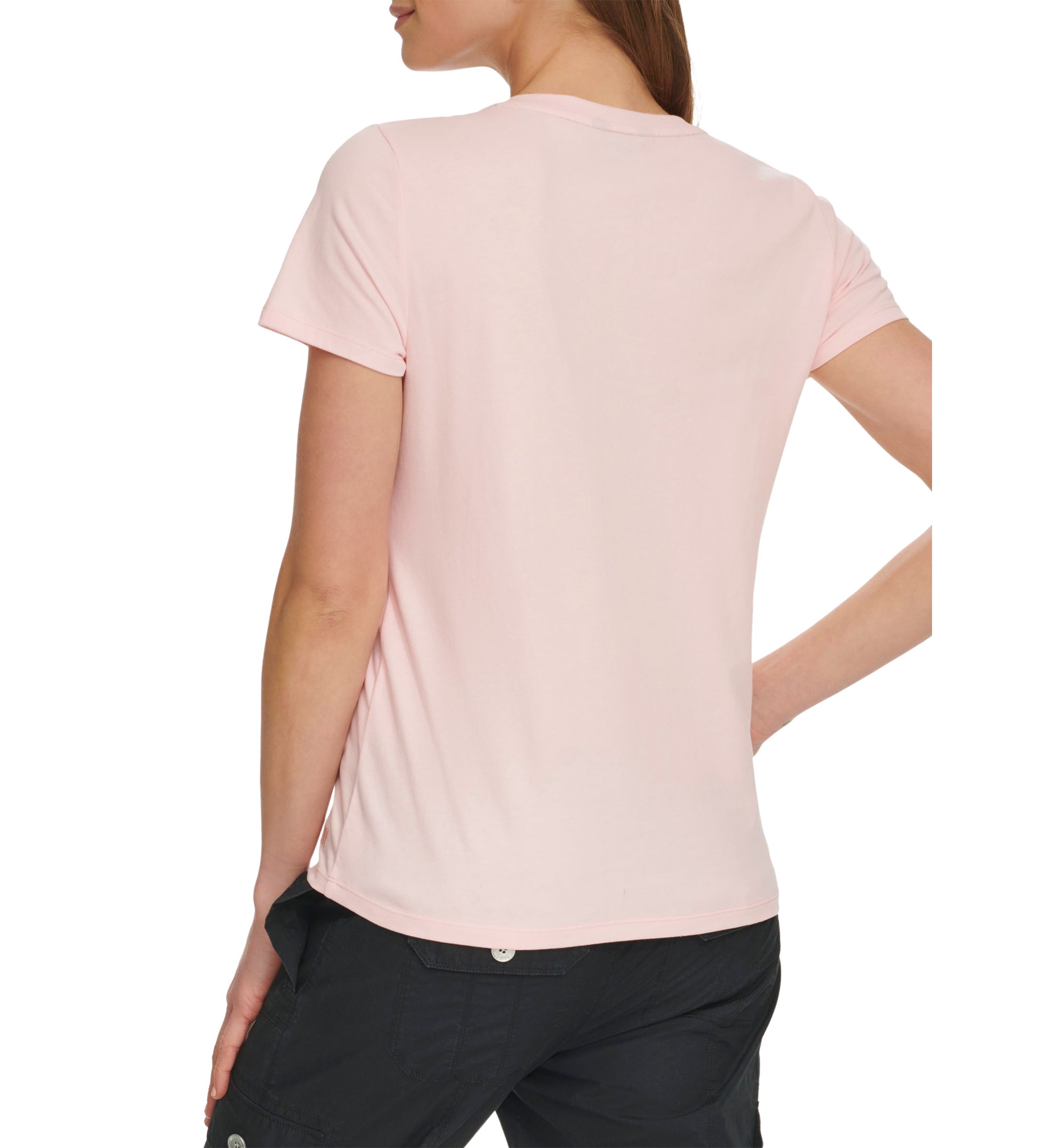 Short Sleeve V-Neck T-Shirt with Embroidered Logo 