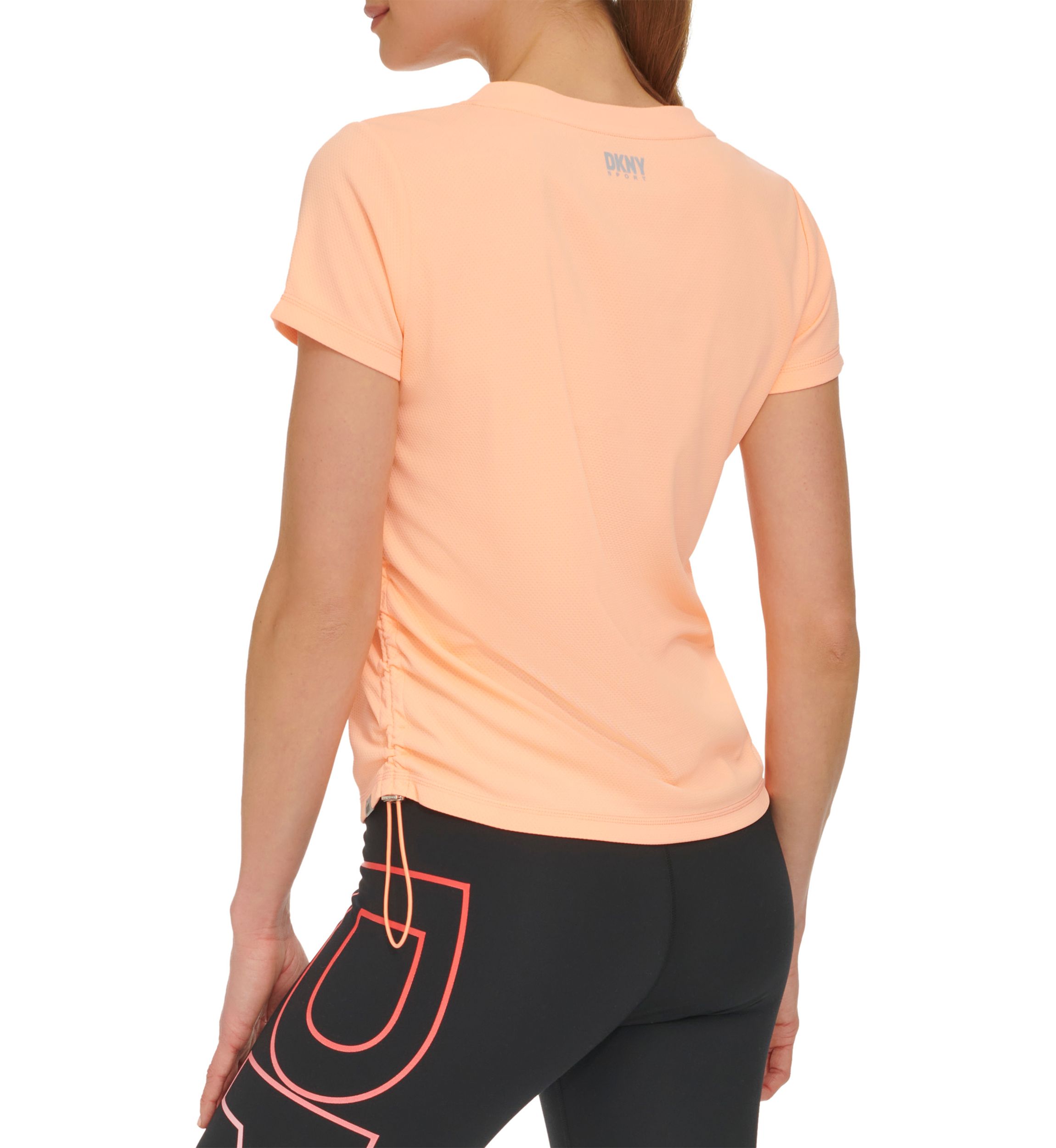 Womens Ruched Side Seams Tech T-Shirt
