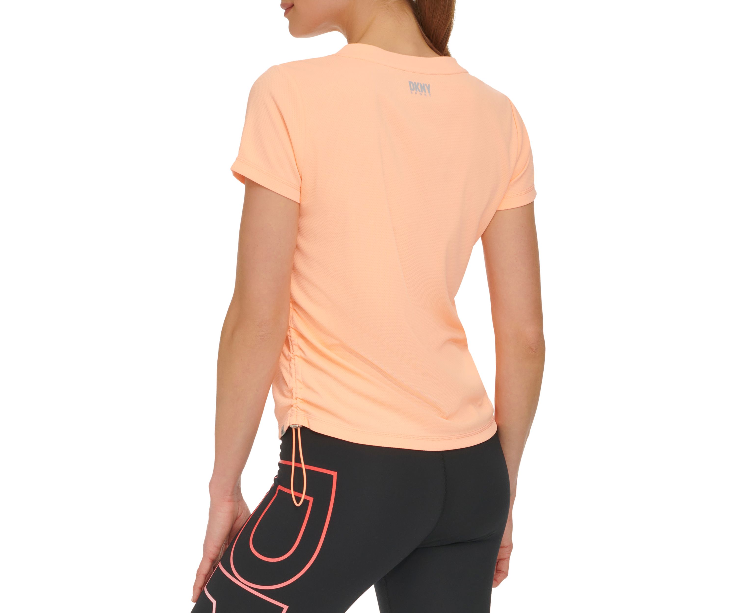 Womens Ruched Side Seams Tech T-Shirt